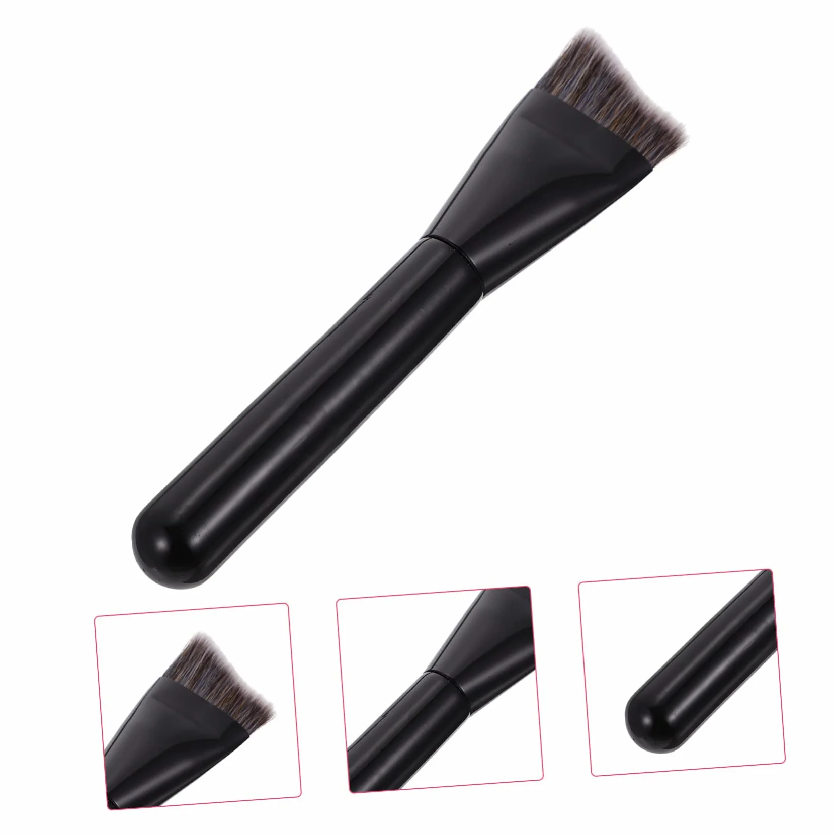 Healeved 4pezzi Shaped Contouring Brush Per Makeup Pennello Fondotinta Legno Nero Per Contouring e Trucco Professionale Strumento Essenziale Per Bellezza e Saloni