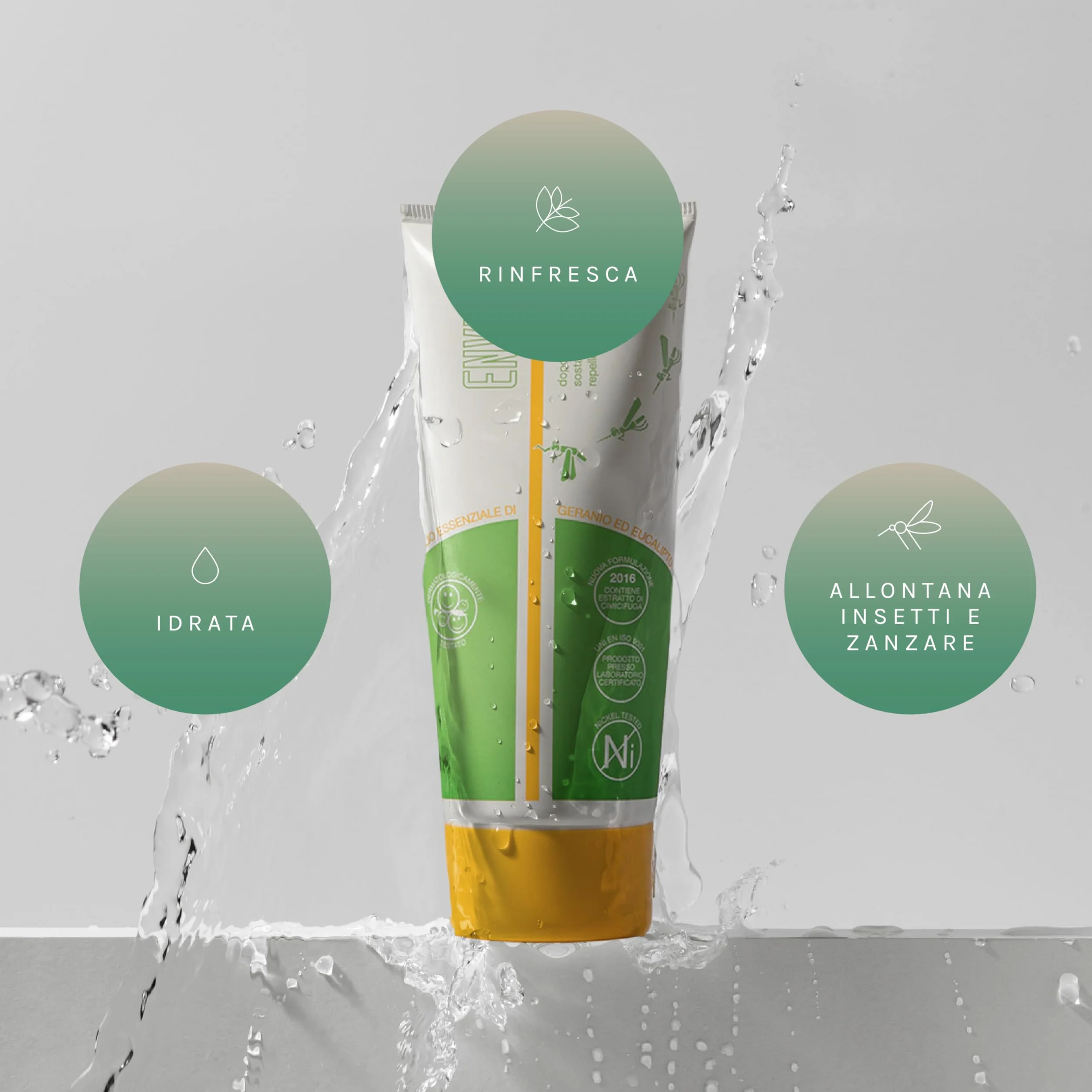 Envisun® Crema Doposole Lenitiva da 100 ml - Idratante Repellente Viso e Corpo con Geranio ed Eucalipto - Assorbimento Rapido e Senza Profumo - Adatta a Pelli Sensibili, Adulti e Bambini - Envicon®