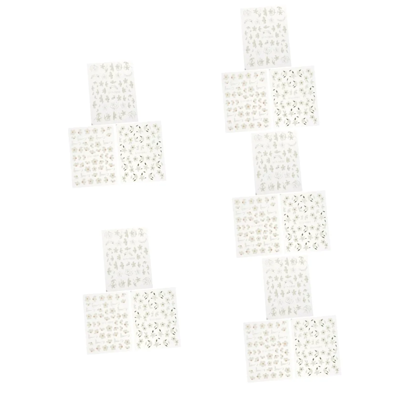 5 Set Adesivi Per Unghie Con Fiori Decorazioni Eleganti Per Nail Art Per Creazioni Diy Facili Applicare Per Domestico 3 Fogli*5