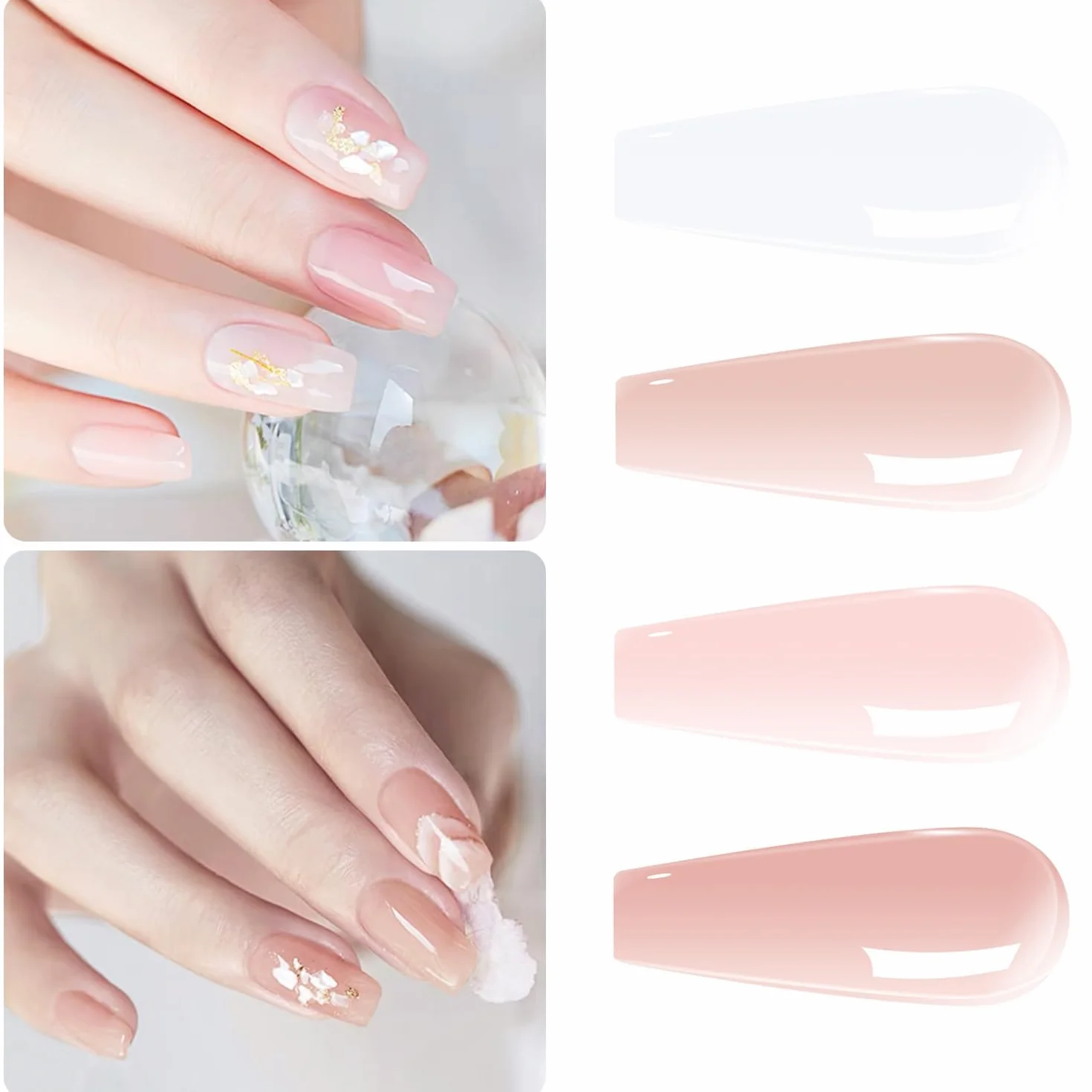 Vishine smalto gel semipermanente 4 colori trasparente bianco latte rosa naturale cristallo UV LED 8 ml