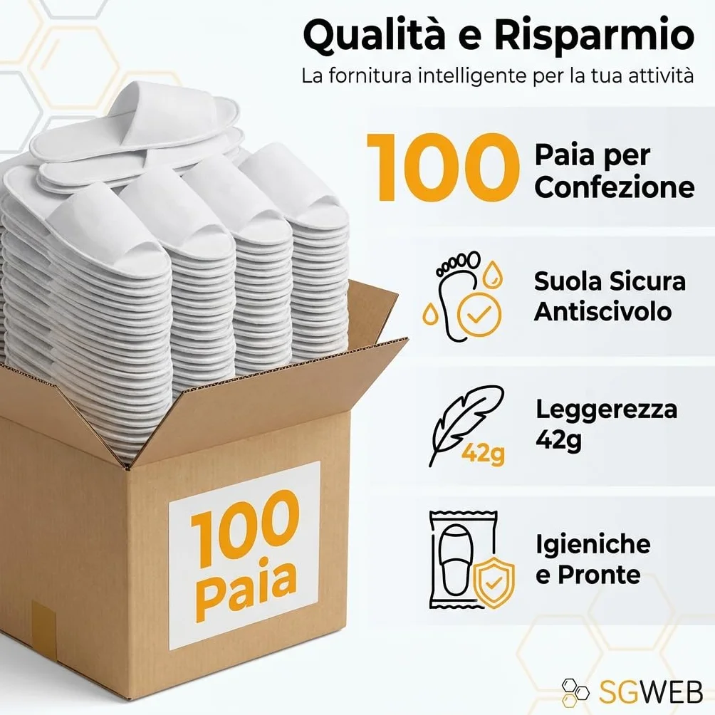 Ciabatte di Cortesia per Hotel TNT 28,5 x 11,7 cm Antiscivolo Bianco Monouso