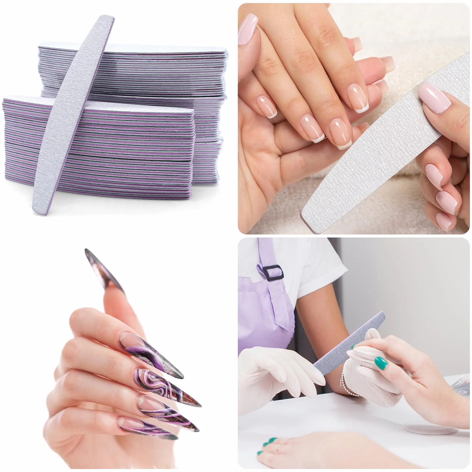 50 Pezzi Lime per Unghie 100 180, Lima per Unghie, Lima Unghie Professionale a Doppia Faccia, Riutilizzabile Lima 100/180 Unghie per Uso Domestico e Salone
