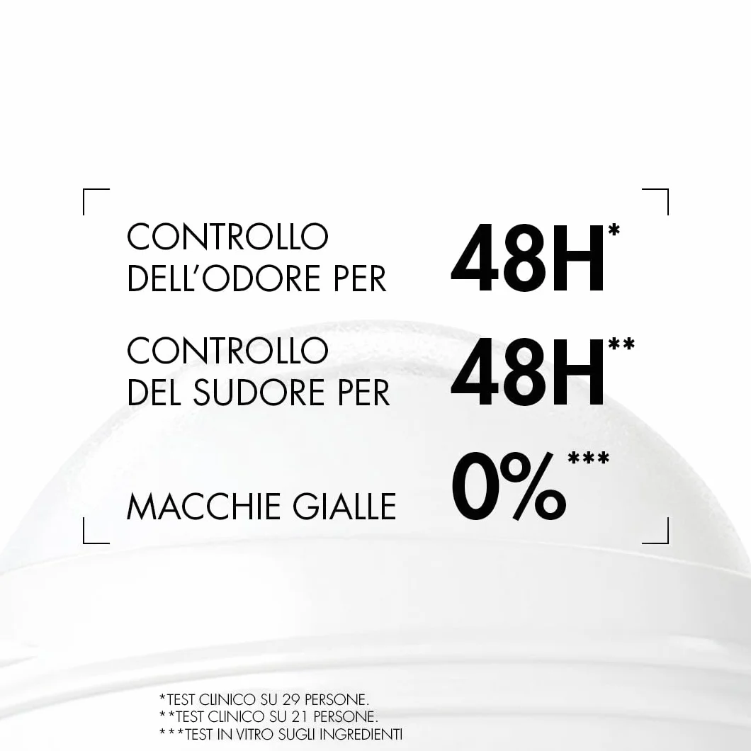 BIOTHERM, Deo Pure Invisible Roll-On, Deodorante Roll-On Antitraspirante, Efficace fino a 48H, Anti Macchie Bianche e Gialle sui Vestiti
