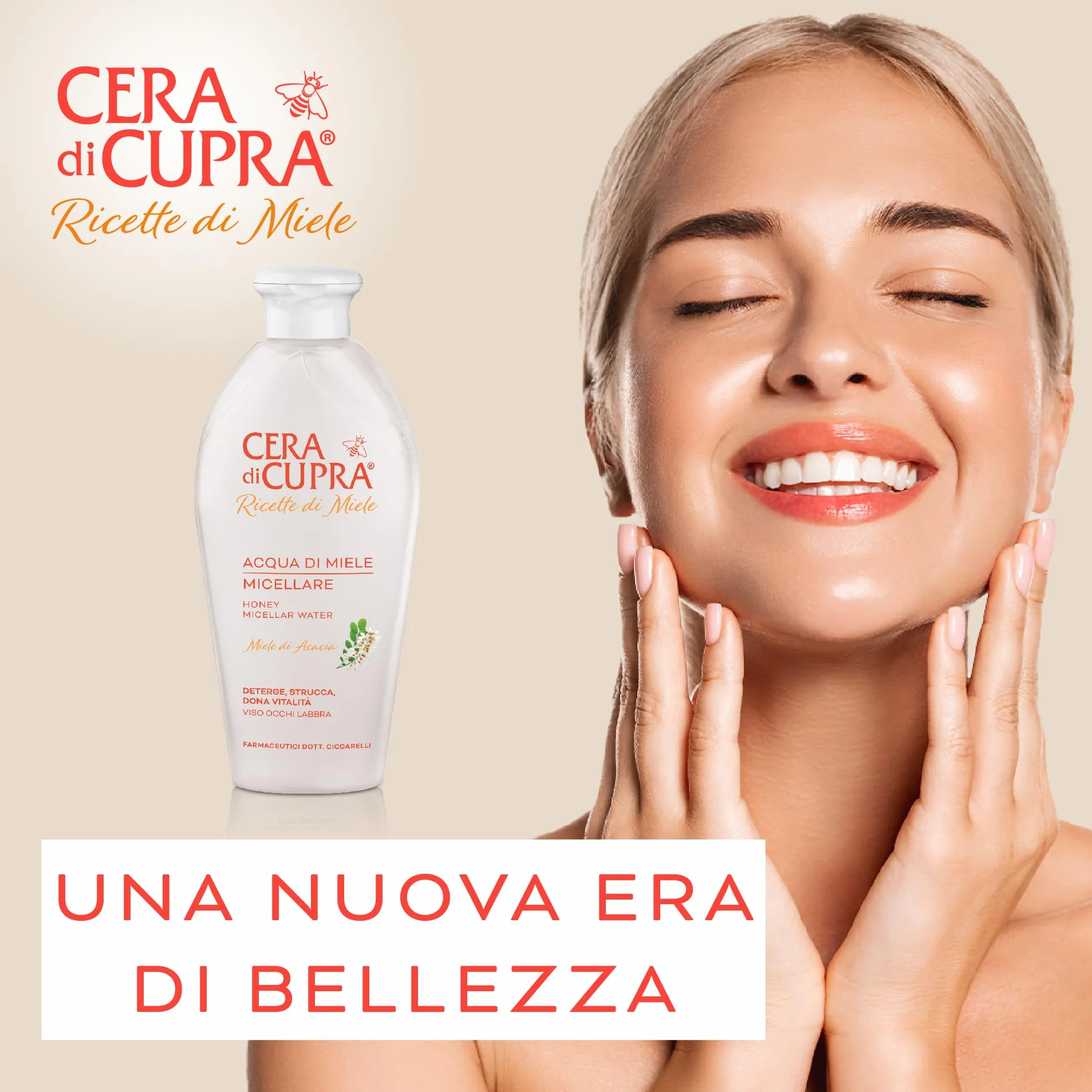 Cera di Cupra Acqua di Miele Micellare 200 ml Deterge Trucco Impurità Viso Occhi Labbra