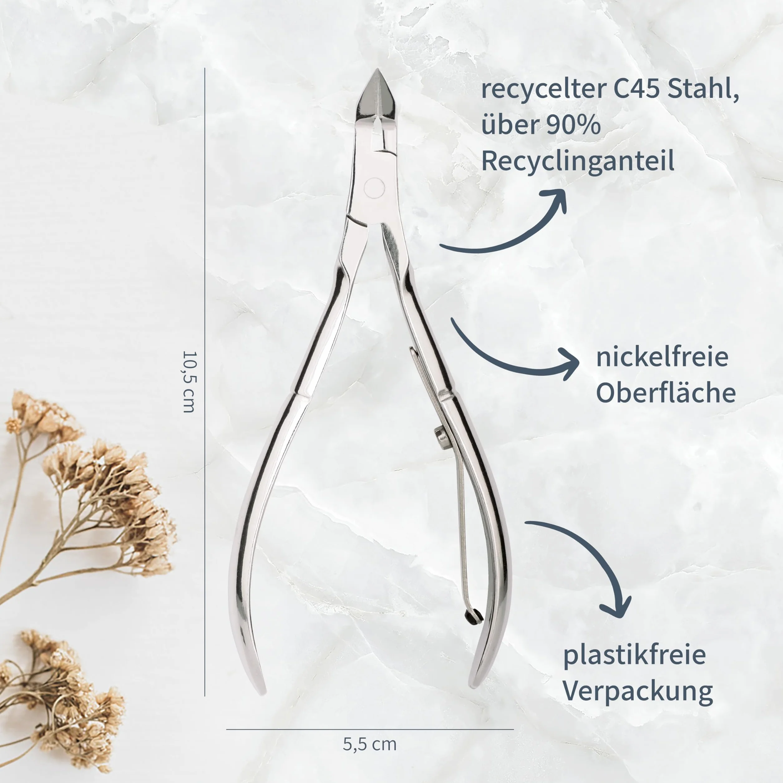 Niyok Solingen - Tagliaunghie fine • Tagliaunghie ad alta precisione per rimuovere le cuticole • Senza nichel • Tagliaunghie con lama affilata • Tagliacuticole • Made in Germany