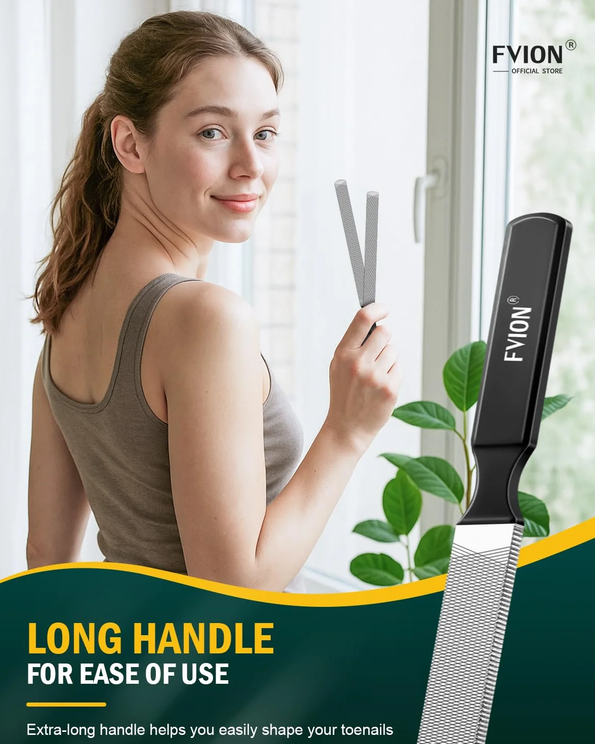 FVION Lima Unghie Piedi Professionale per Unghie Spesse e Dure – Lima per Unghie dei Piedi in Acciaio Inox, Nail File per Manicure e Pedicure Uomo e Donna