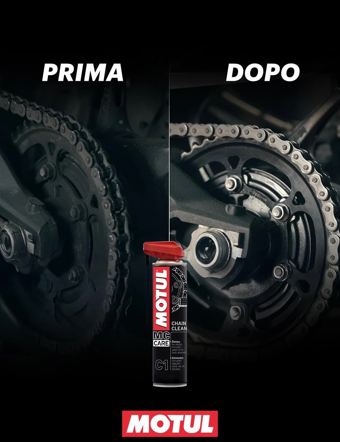 Motul MC Care Chain Clean C1 Sgrassante per Catene Moto 400 ml