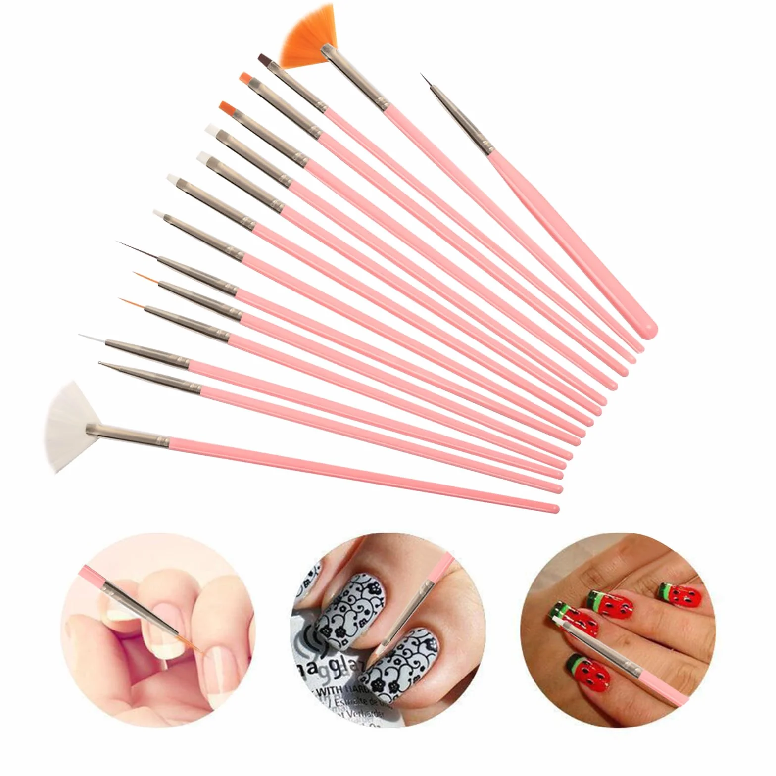 Pennelli per Unghie Nail Art Kit 31 pezzi Acrilico Dotting Pen Design Manicure
