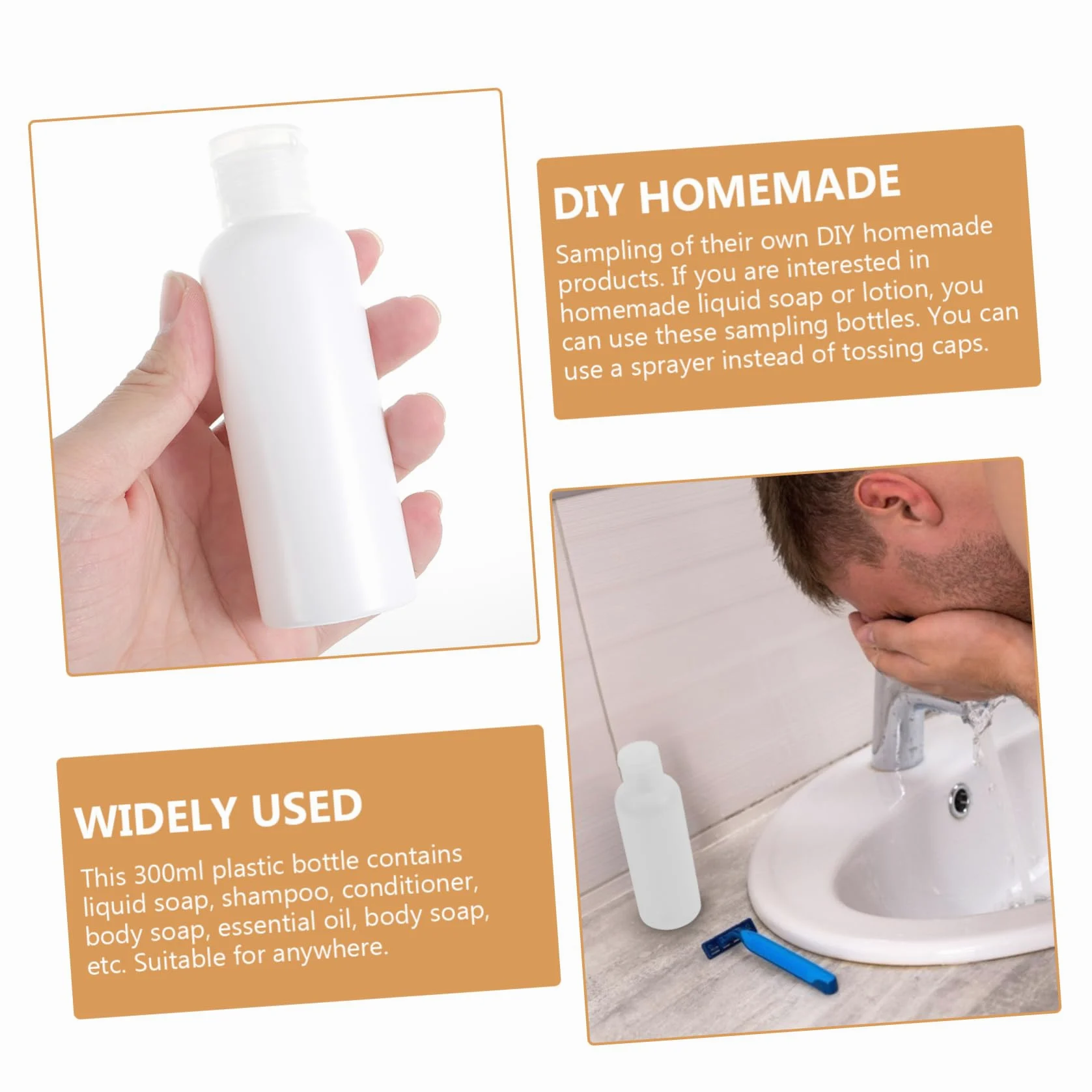 CALLARON 50pezzi Bottiglie Vuote Portatili 100ml in Pe Bianche, Flip-open per Shampoo da Viaggio