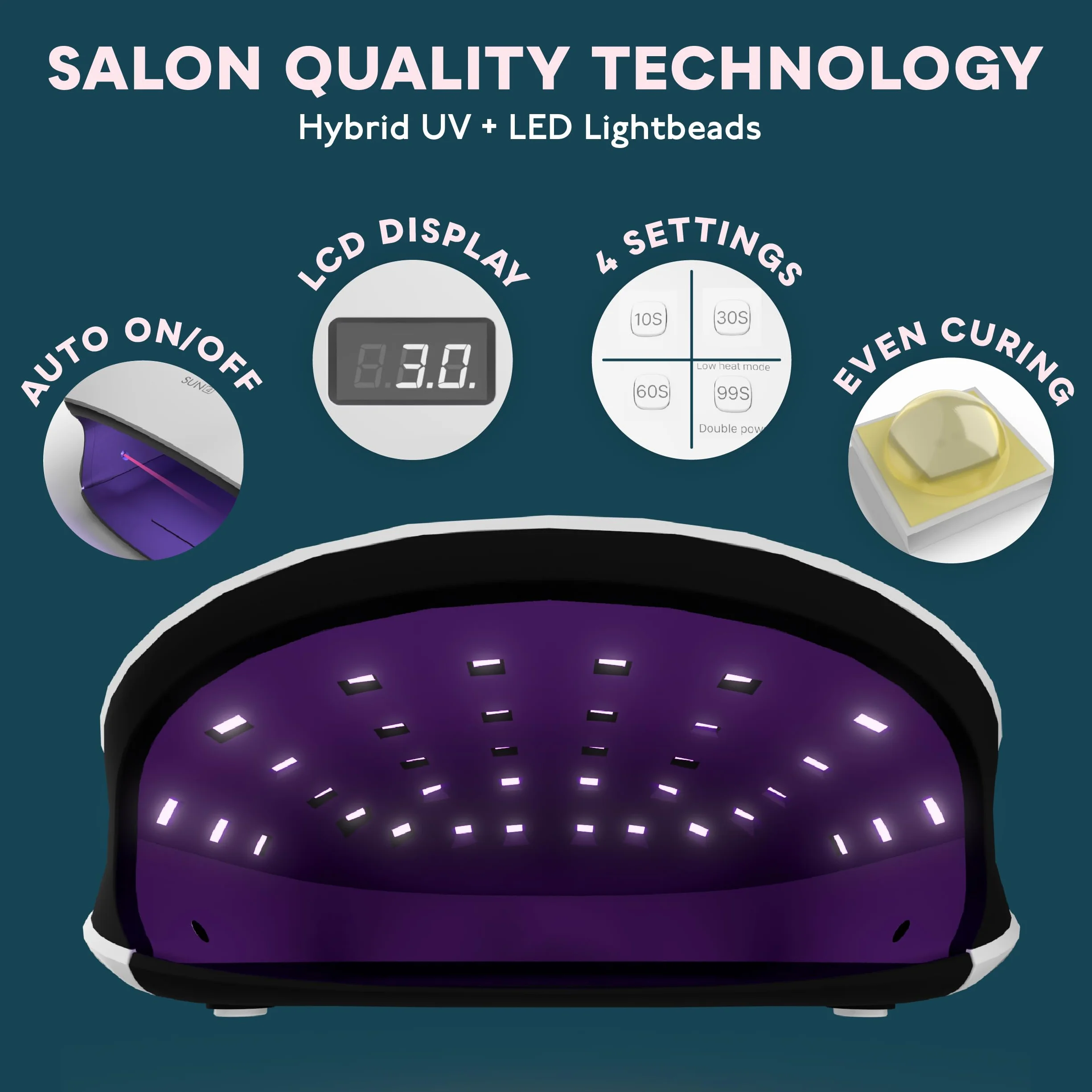 SUNUV SUN4 Lampada UV LED per Unghie Asciugatrice Gel Manicure con 4 Timer LCD Display Sensore