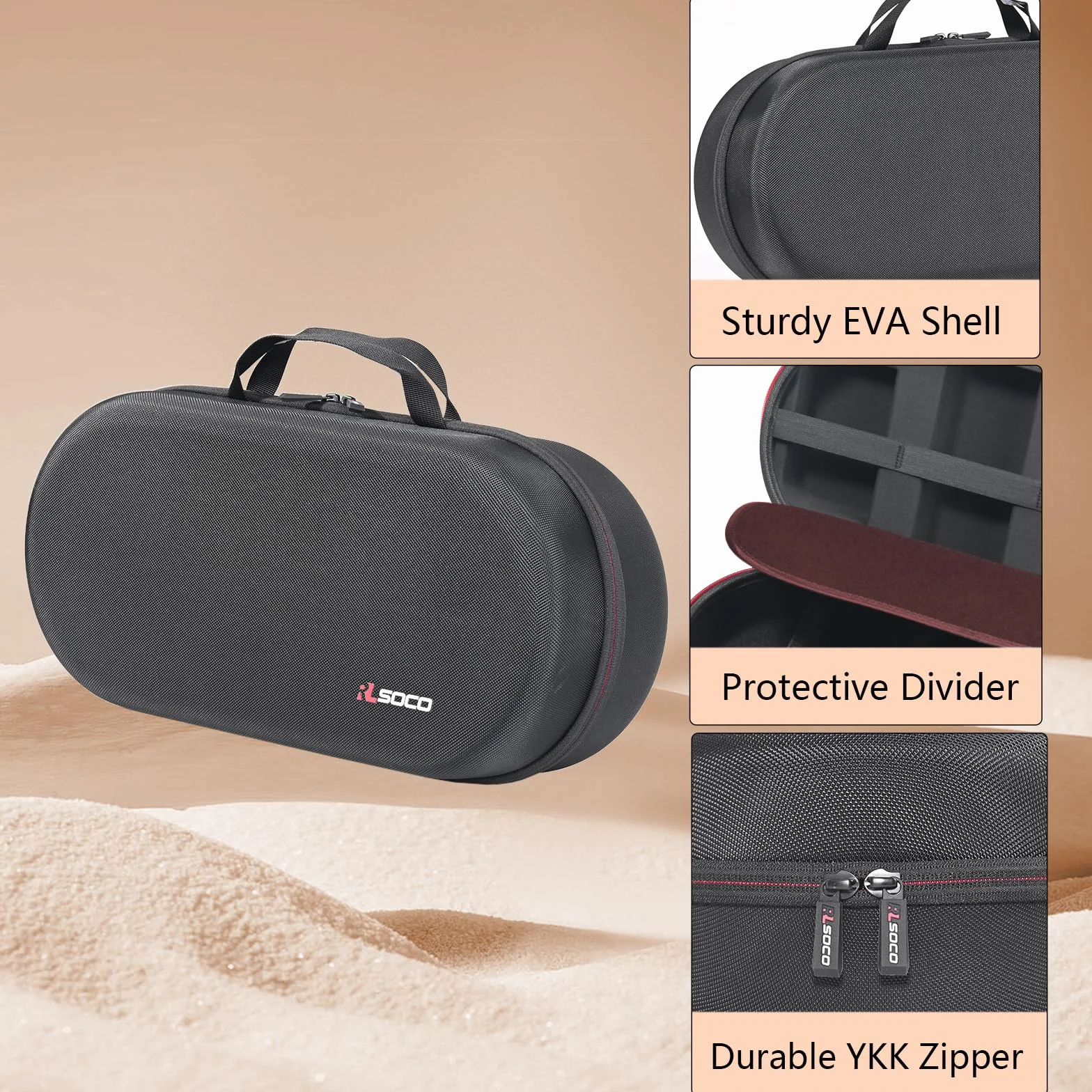 RLSOCO Custodia per Dyson Airwrap i.d. Multi-Styler and Dryer Curly+Coily HS08 (Solo Custodia) - Nero