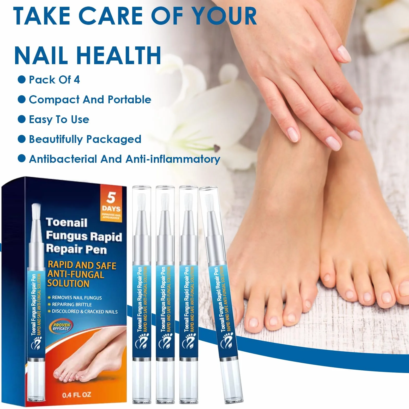 4 Pezzi Penna per la Cura Delle Unghie, Routine Nail Care Pen, Dell'unghia Nutre e Lenisce Le Unghim, Migliora l'aspetto Dell'unghia, Favorisce la Salute Delle Unghim