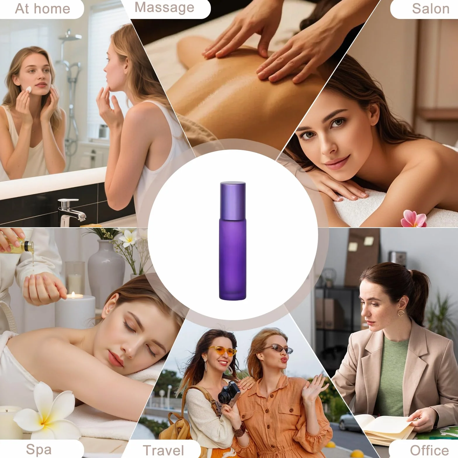 Bottiglie Flaconcini Vuoti per Oli Essenziali, 16 Pz 10ml, Flaconi in Vetro Satinato Colorato con Sfera in Acciaio Inossidabile, Perfetti per Aromaterapia, Profumo e Massaggio
