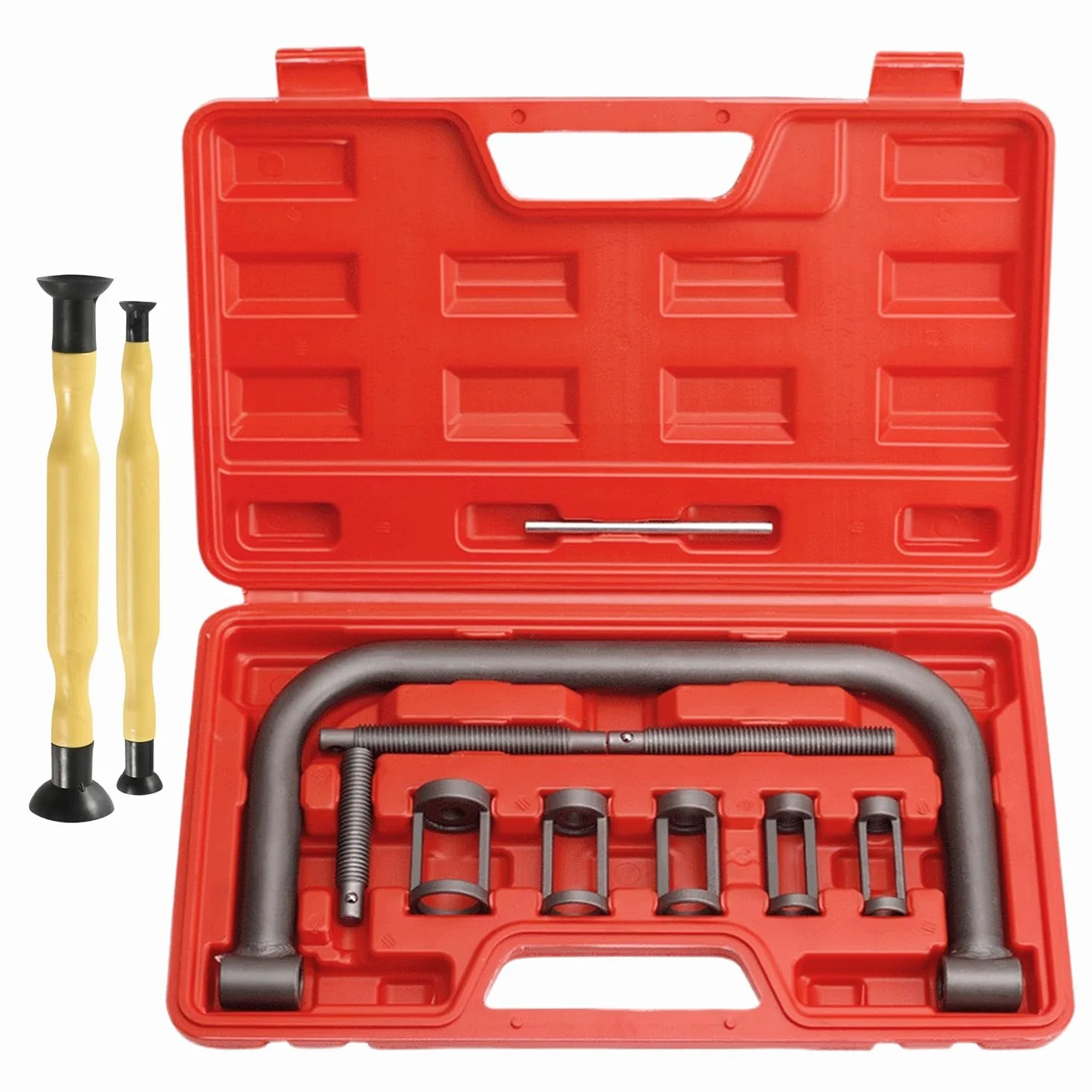 QZQUFJ 12 Pezzi Compressore Molle della Valvola, Smonta Molle Ammortizzatori Comprimi Molle Ammortizzatori Auto, Portatile Smonta Ammortizzatori Compressore Molle Ammortizzatori