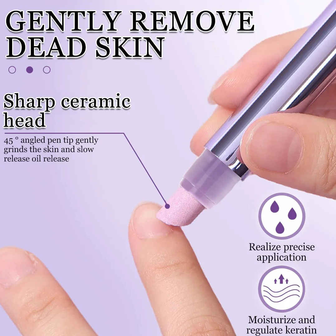 YAYNO Penna per Cures unghie 3 in 1 Penna 'olio per cuticole per unghie Penne liquide per rimozione cuticole con corpo girevole Cuticoles Remover Repair Penne