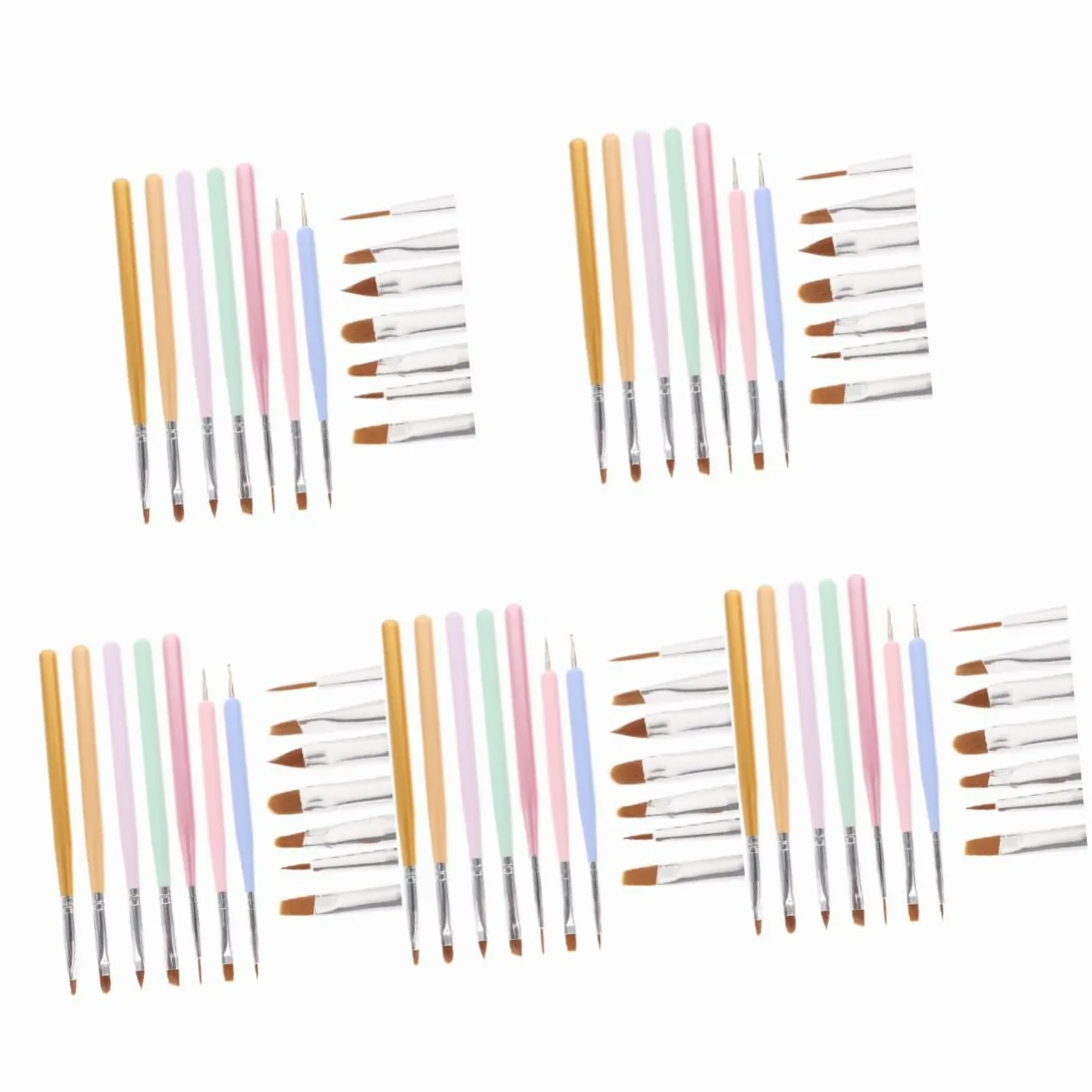 minkissy 35pezzi Pennelli Per Nail Art Pennelli Per Manicure Multiuso Con Manico Strumenti Per Decorazioni Unghie Perfetti Per Professionisti e Fai Da Te