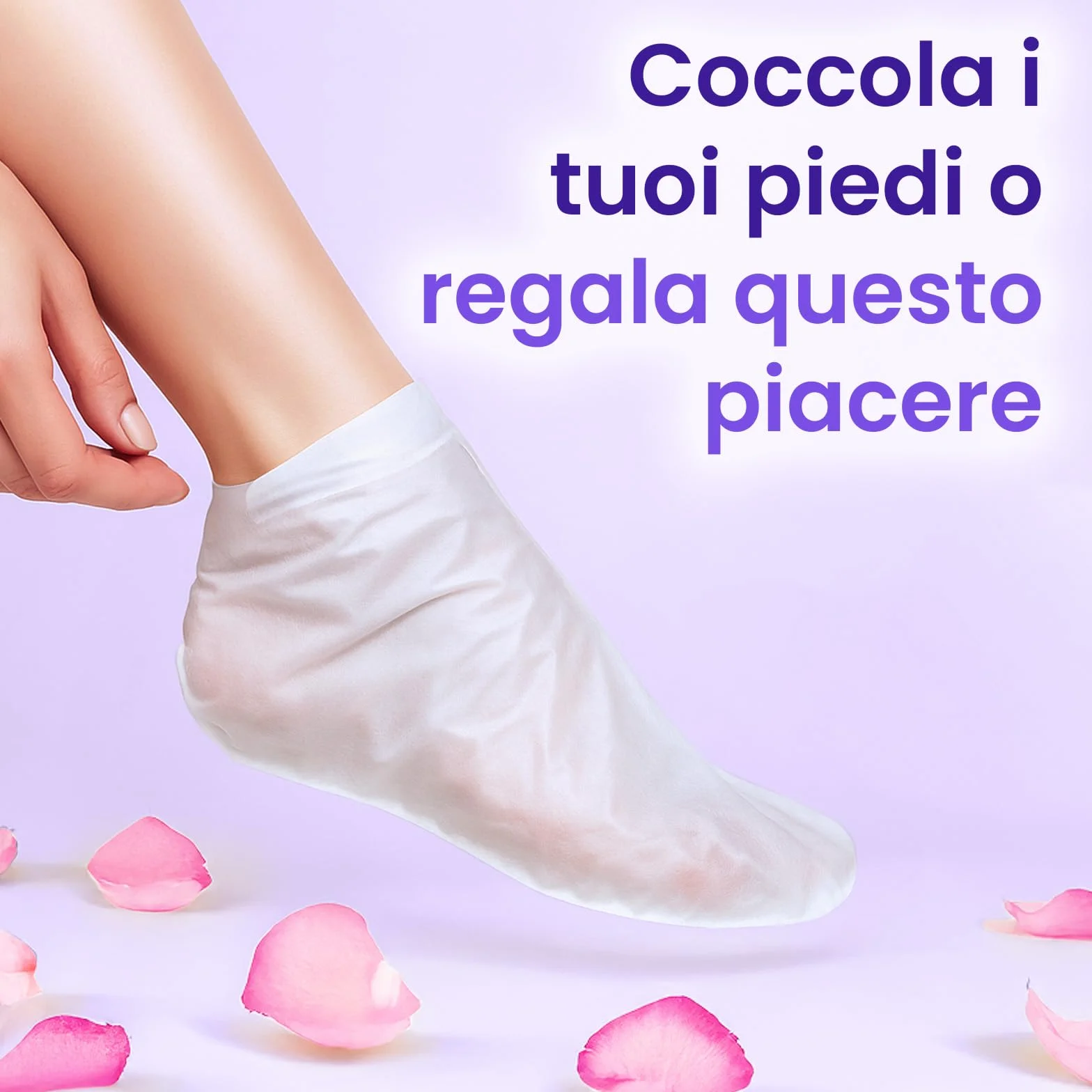 Maschera Piedi Idratante con Estratto di Lavanda, Burro di Karité, Olio di Jojoba e Vitamina E 6 Paia