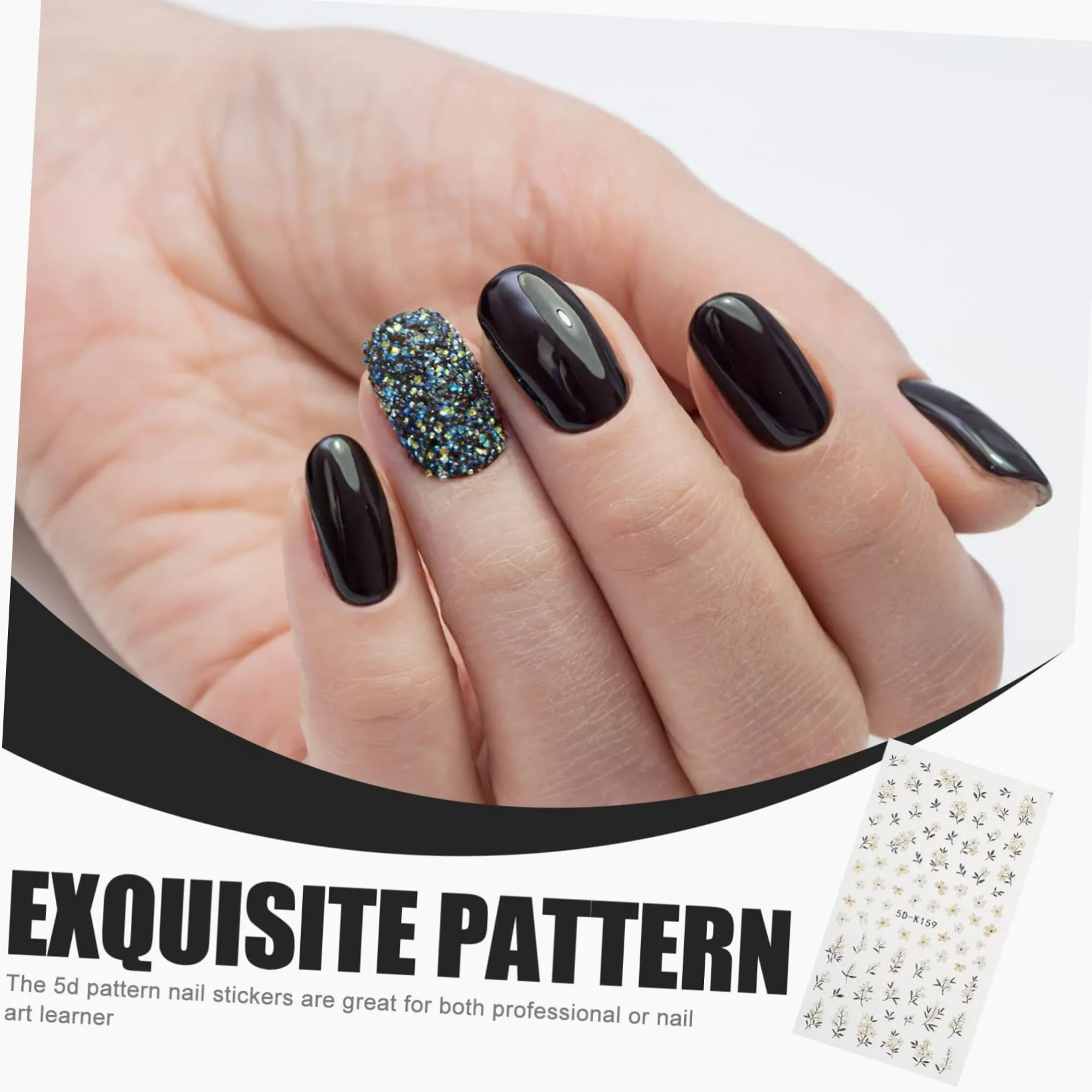 VALICLUD 4 Set Adesivi Per Chiodi in Rilievo 5d Unghia Con Se Stesso Manicure Etichetta Applique Decorazione Unghie Decalcomanie Per Adesivi Per Unghie Adesivo 3 Pezzi*4