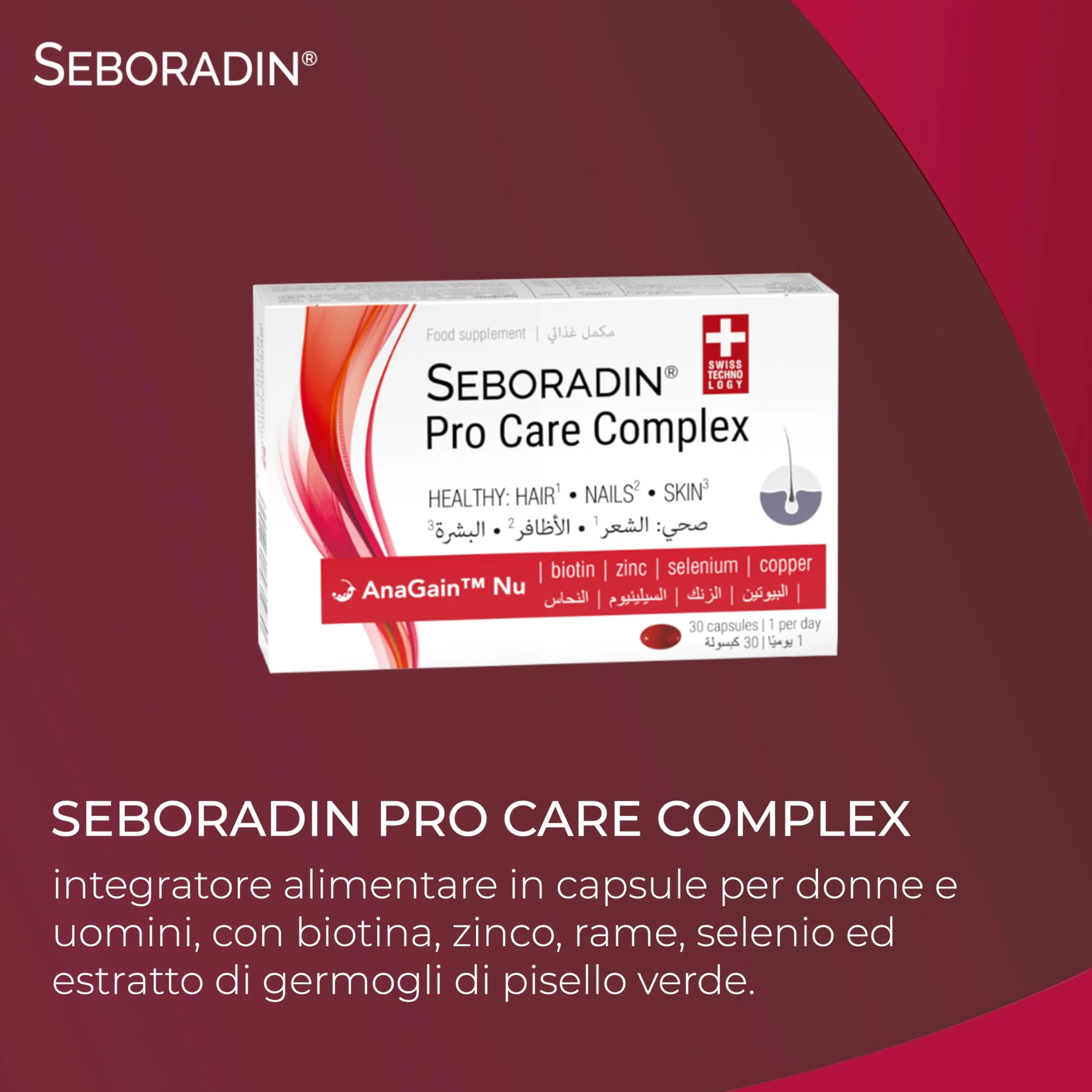 Seboradin PRO Uomo – Fiale, Derma Roller, Siero Notte, Shampoo, Lozione | Scrub Pelle Capelli, Crema Viso, Gel Doccia 2in1, Pro Care Complex – linea uomo anticaduta