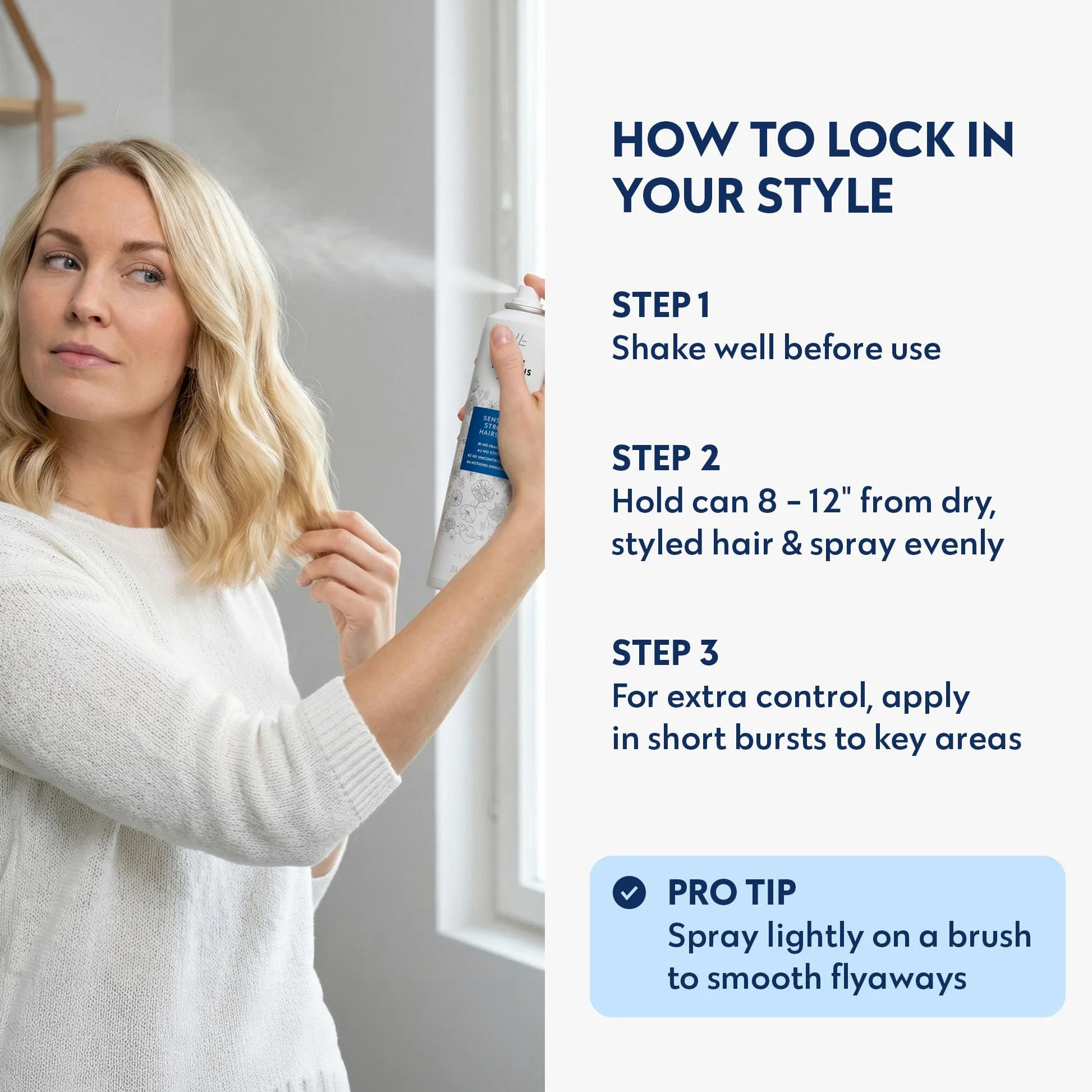 No nothing Sensitive Strong Hairspray - Spray di finitura senza profumo - Lacca per capelli a tenuta forte senza profumo con tenuta flessibile per styling con protezione dall'umidità - Ipoallergenico