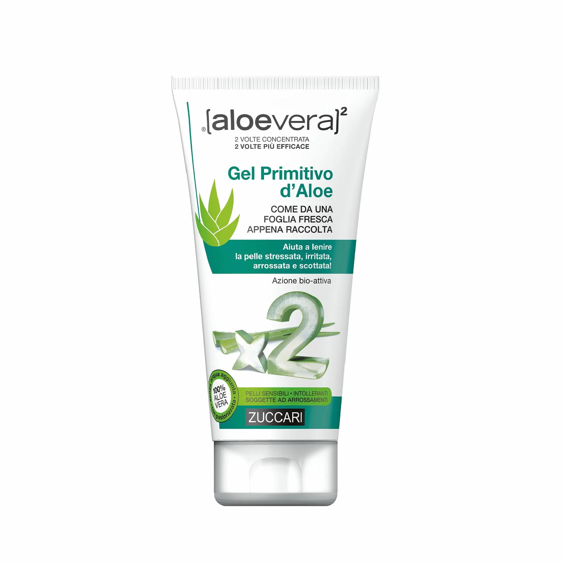 Zuccari ALOEVERA² Gel Primitivo d'Aloe 150ml 100% Puro Aloe Vera Non Pastorizzato