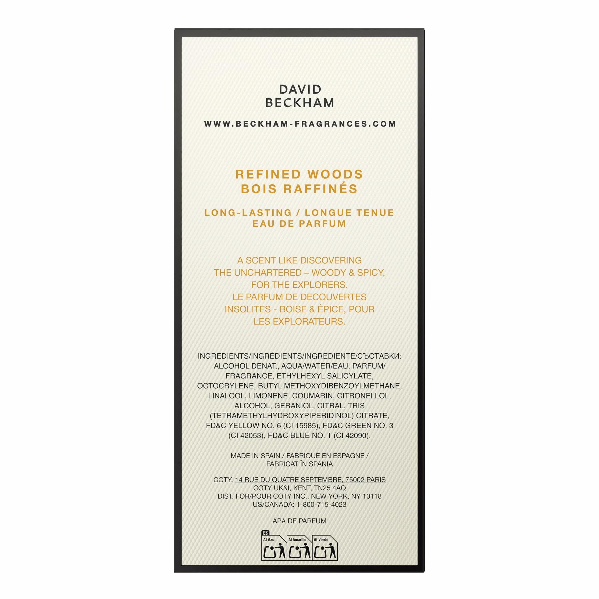 David Beckham Eau de Perfume Refined Woods Profumo Uomo 100 ml