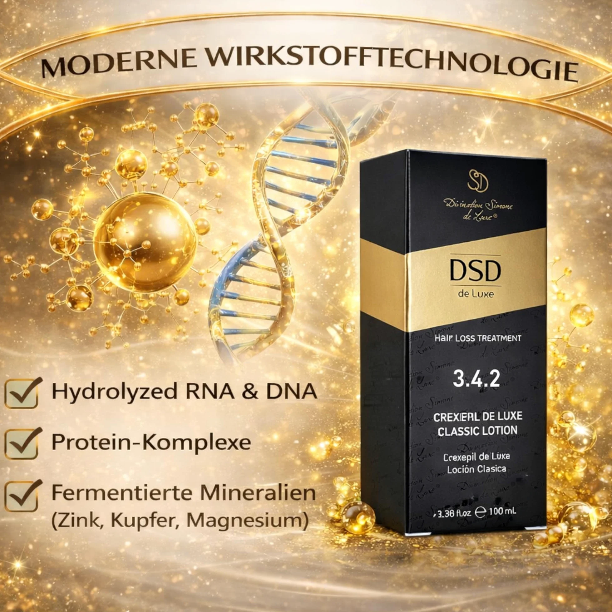 DSD 3.4.2 Crexepil De Luxe Classic Lotion - lozione per capelli & tonico per la perdita di capelli, per la crescita dei capelli, radici e cuoio capelluto, tonico per la crescita dei capelli