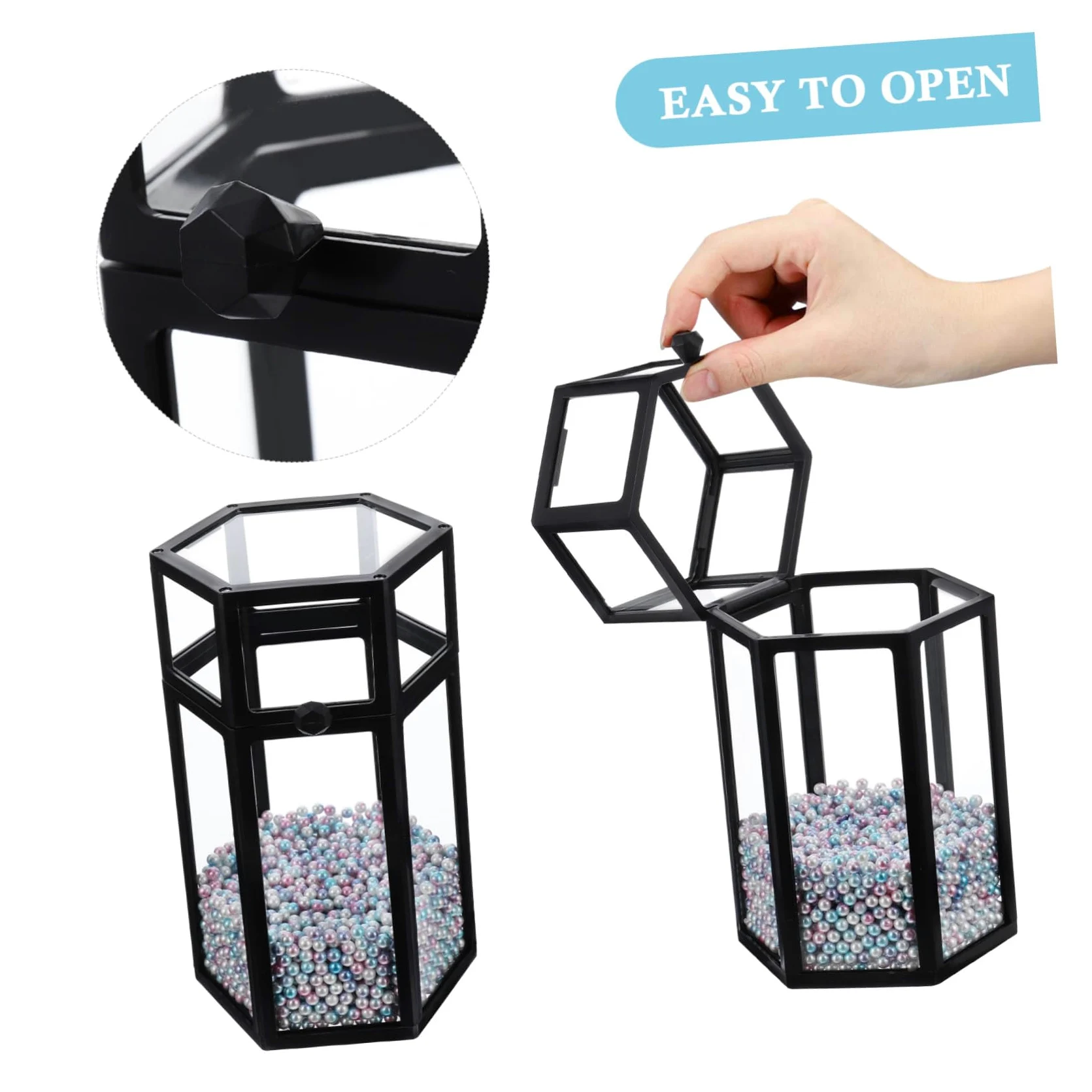 Porta Pennelli Cosmetici in Vetro Coperchio Decorativo per Toeletta Organizer per Eyeliner da Scrivania Contenitore per Pennelli in Vetro