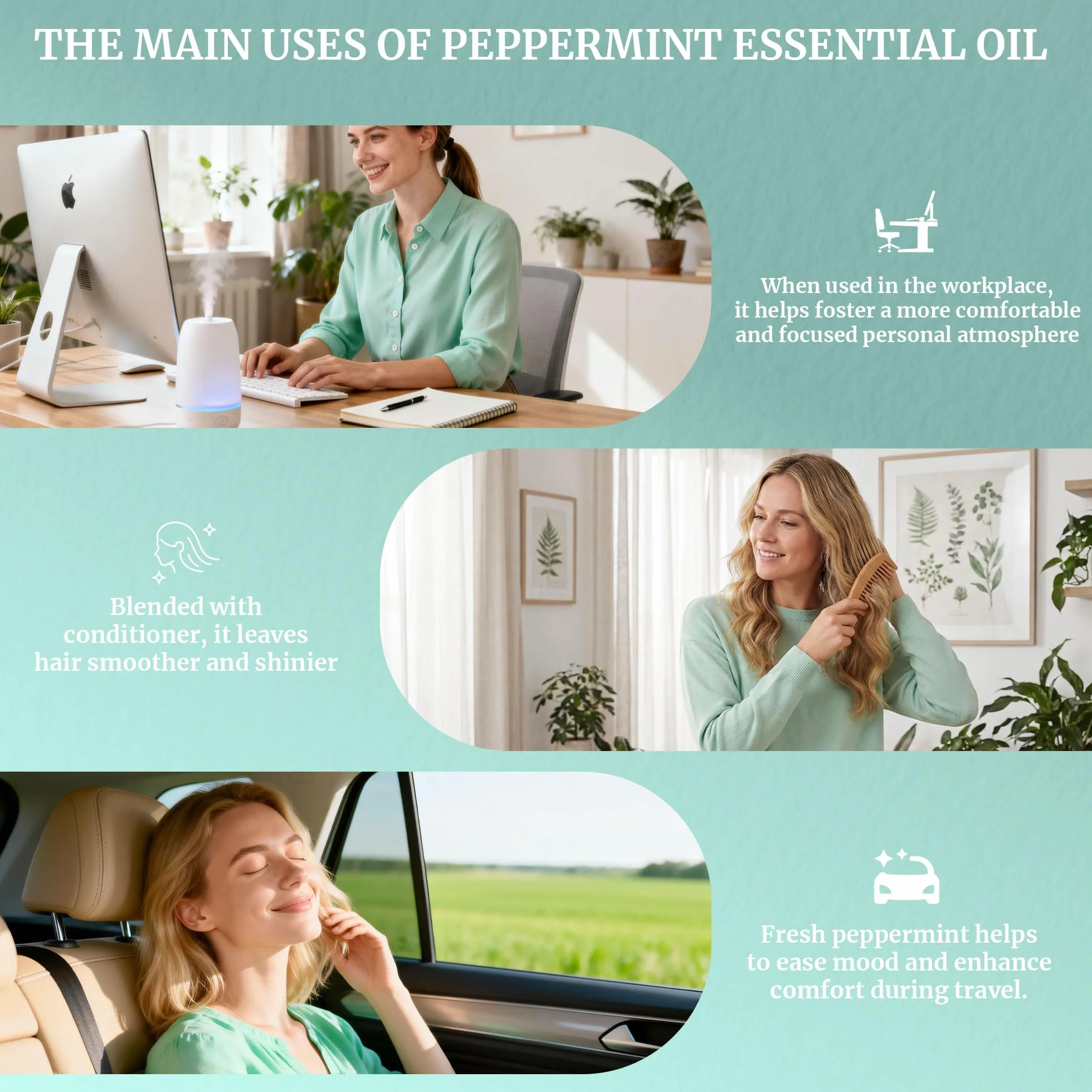 Olio Essenziale di Menta Piperita 100 ml con Contagocce Naturale
