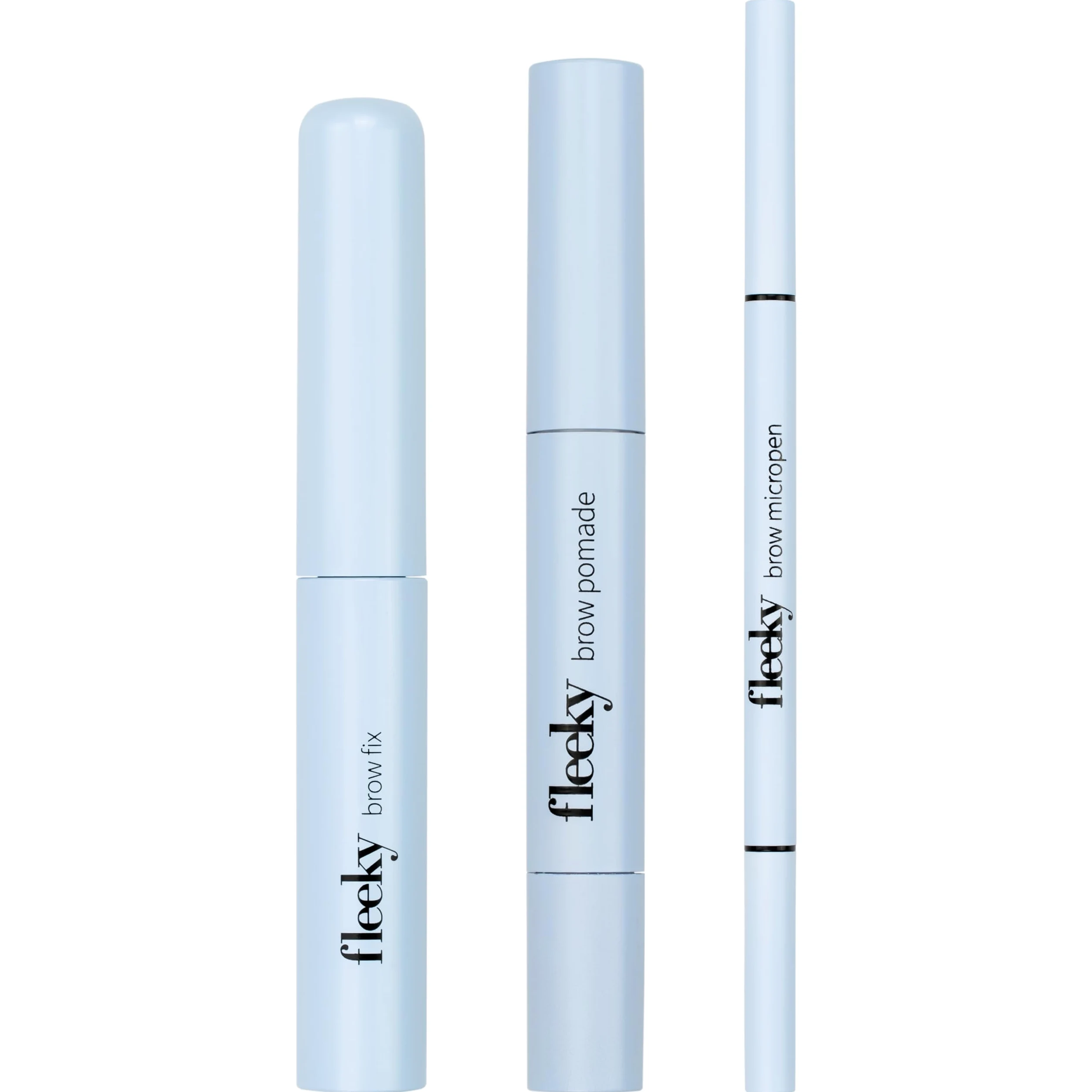 Fleeky - Set per sopracciglia Brow Fix, pomata e micropi, 3 in 1, forma perfetta ombreggiatura, riempimento e definizione per risultati naturali resistenti alle sbavature (marrone)
