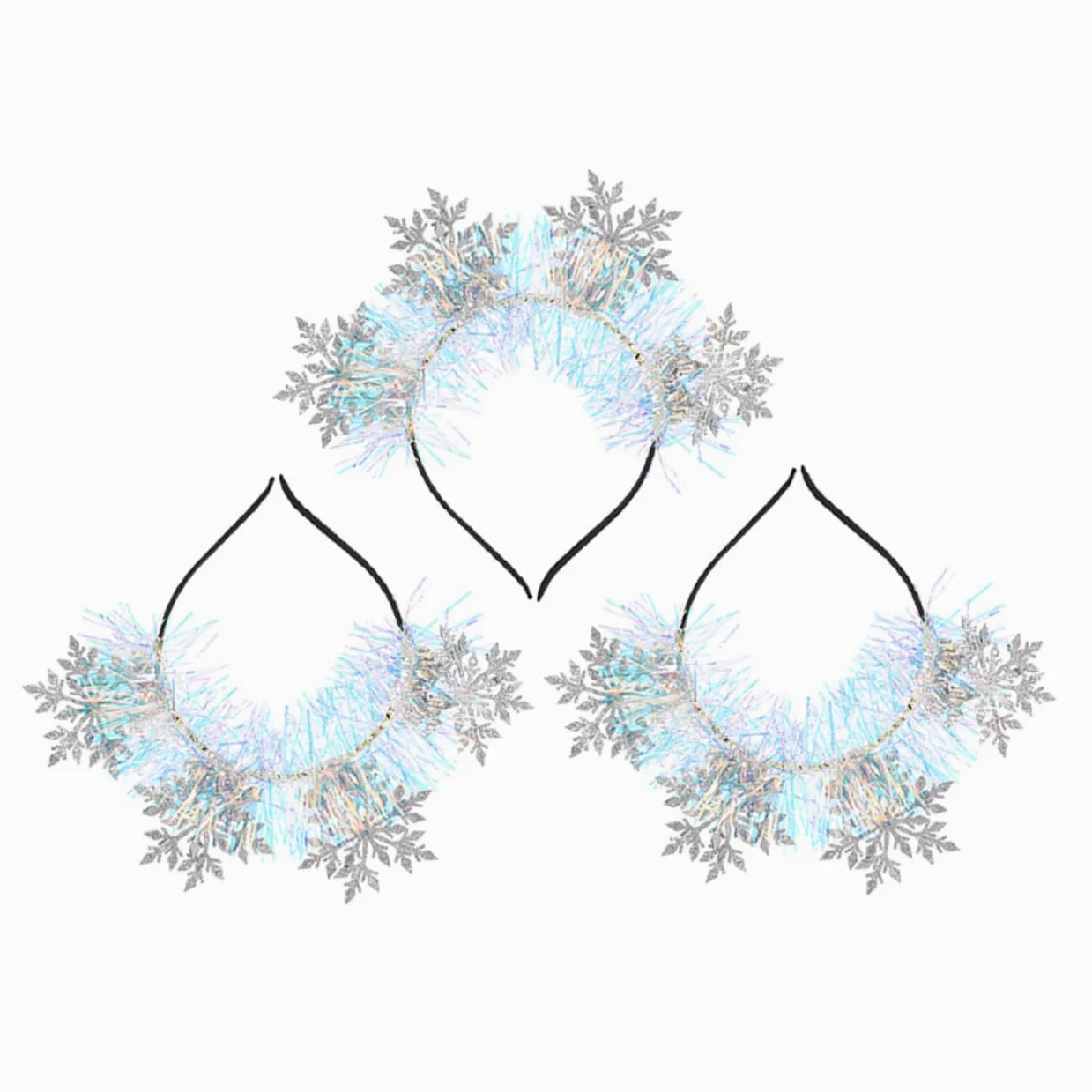 3pezzi Fascia Per Capelli Invernale Donna Fiocchi Di Accessori Per Capelli Natalizi Glitterati Per Feste e Occasioni Speciali
