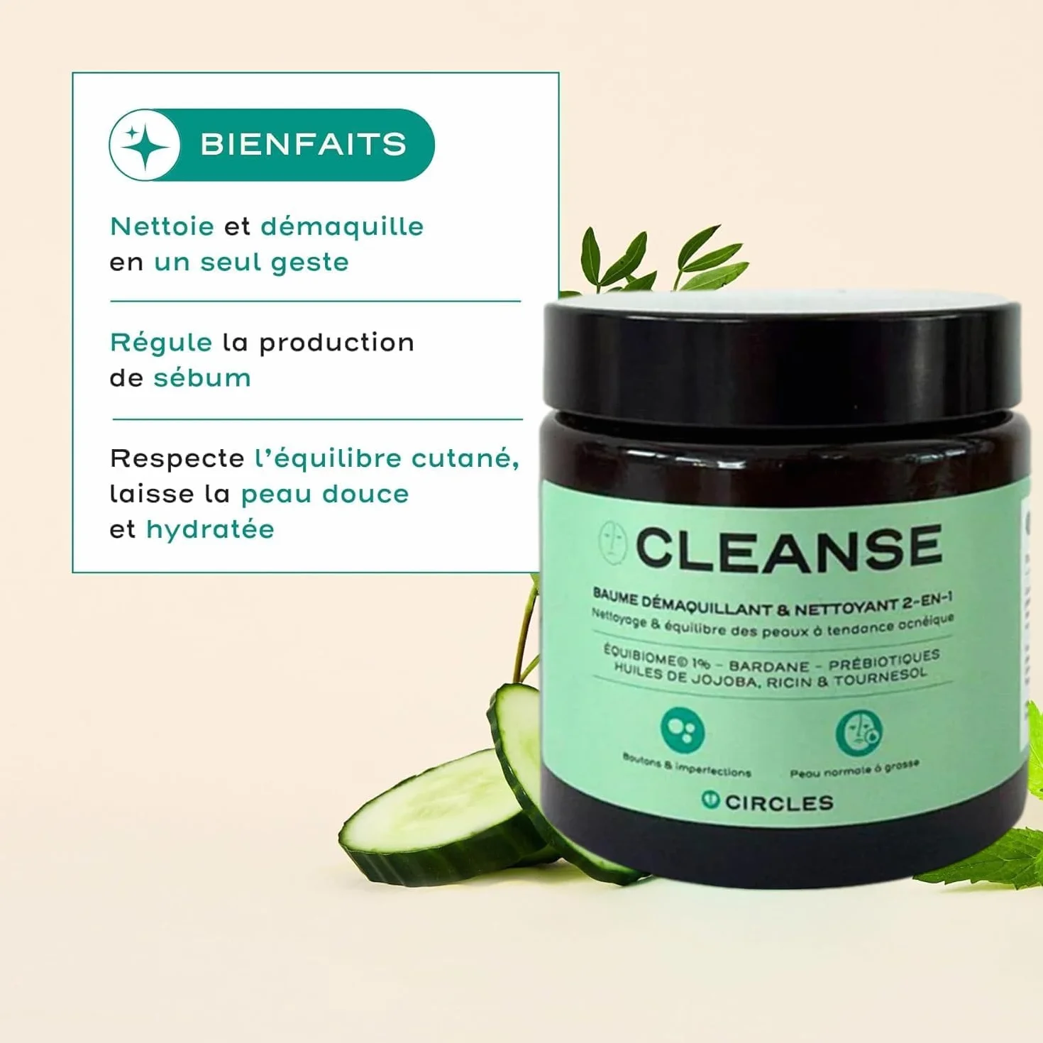 Circles CLEANSE Struccante e Detergente Viso Balsamo in Olio 100 ml