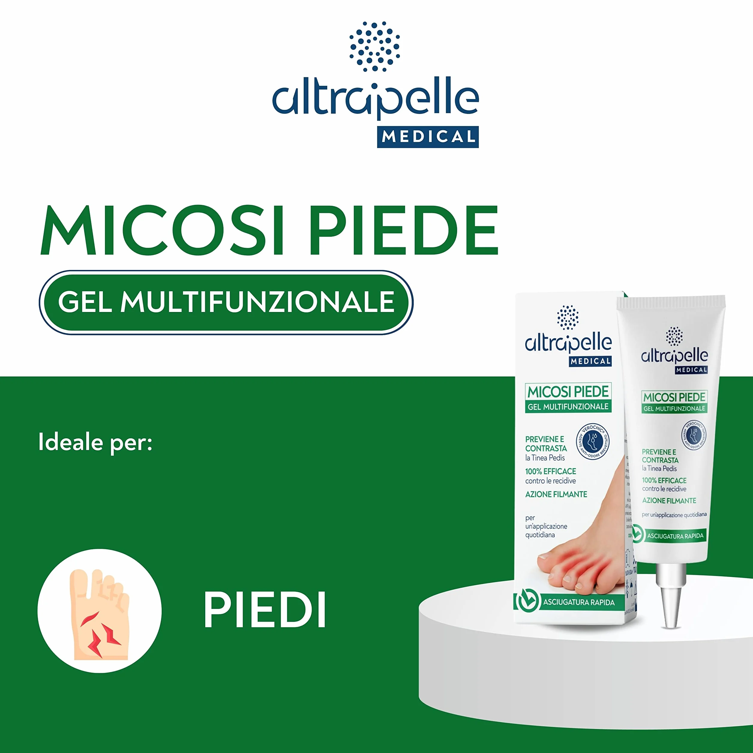 Altrapelle Gel Multifunzionale Micosi Piede Antifungino Lenitivo 30ml