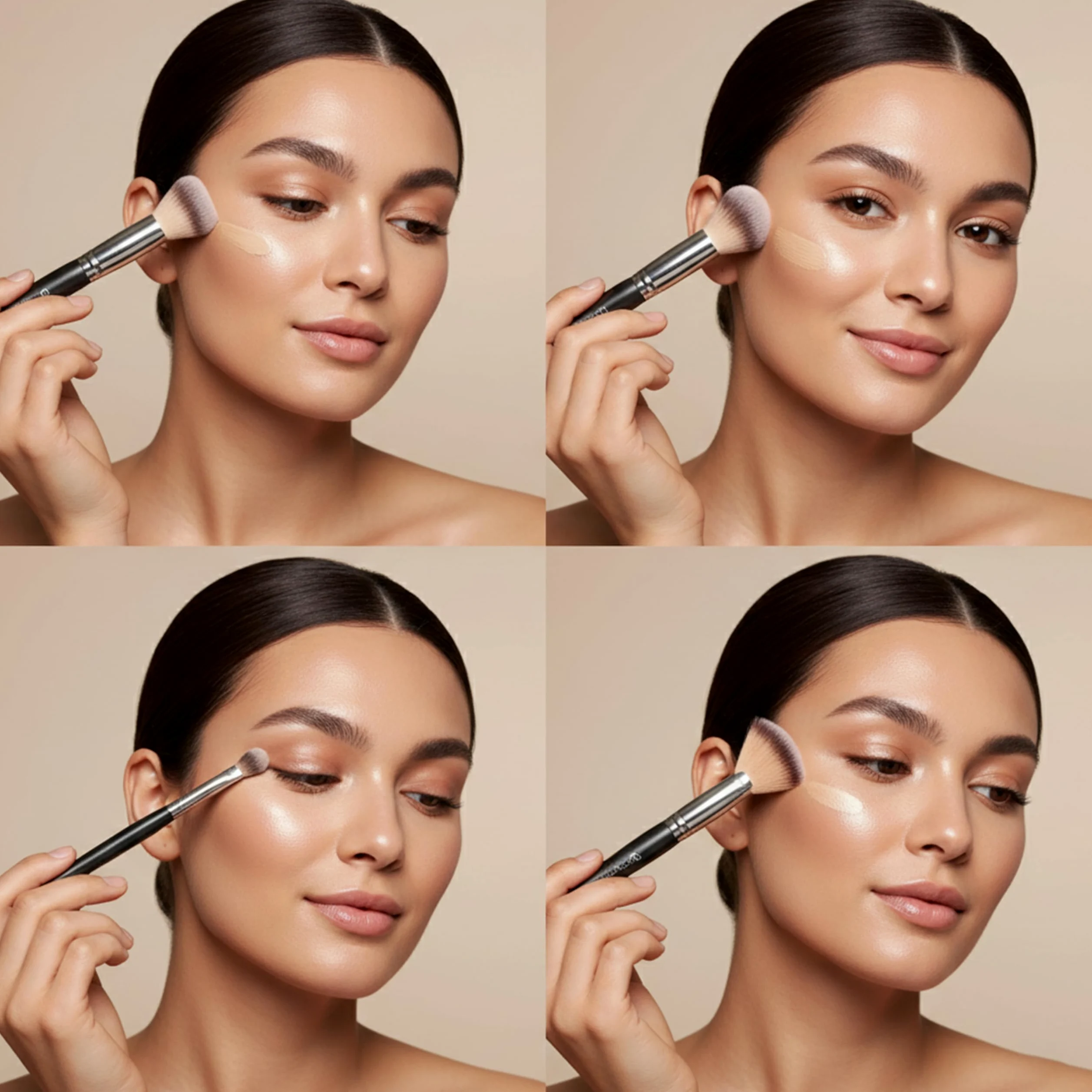 London Prime Professional - Set di 21 pennelli da trucco, kit completo per viso, occhi, fondotinta, fard, correttore, cipria, illuminante, sfumatura e trucco degli occhi, setole sintetiche di alta