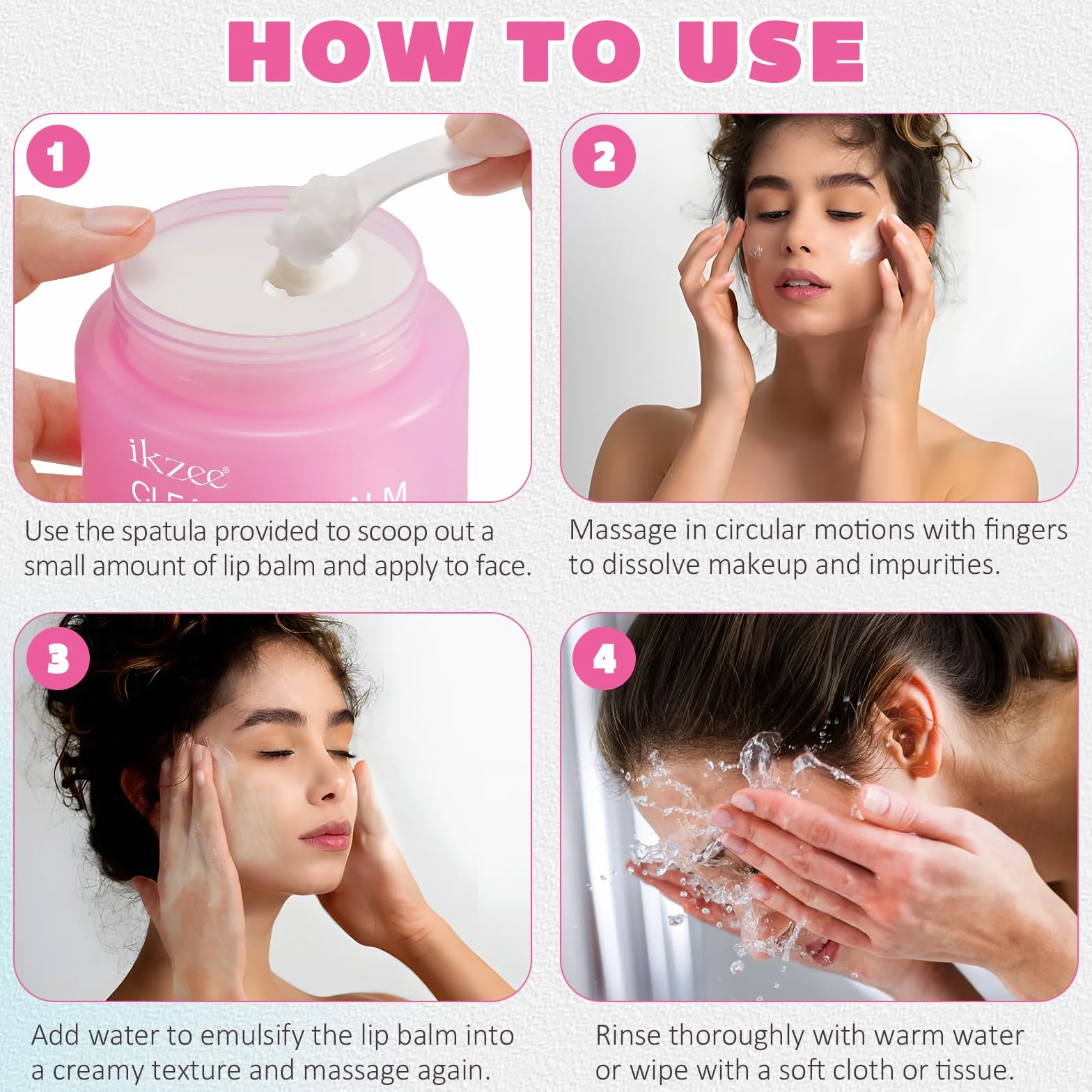 Balsamo Detergente per il Trucco 100ML, Struccante Naturale con Vitamina C & E, per Pori Profondi