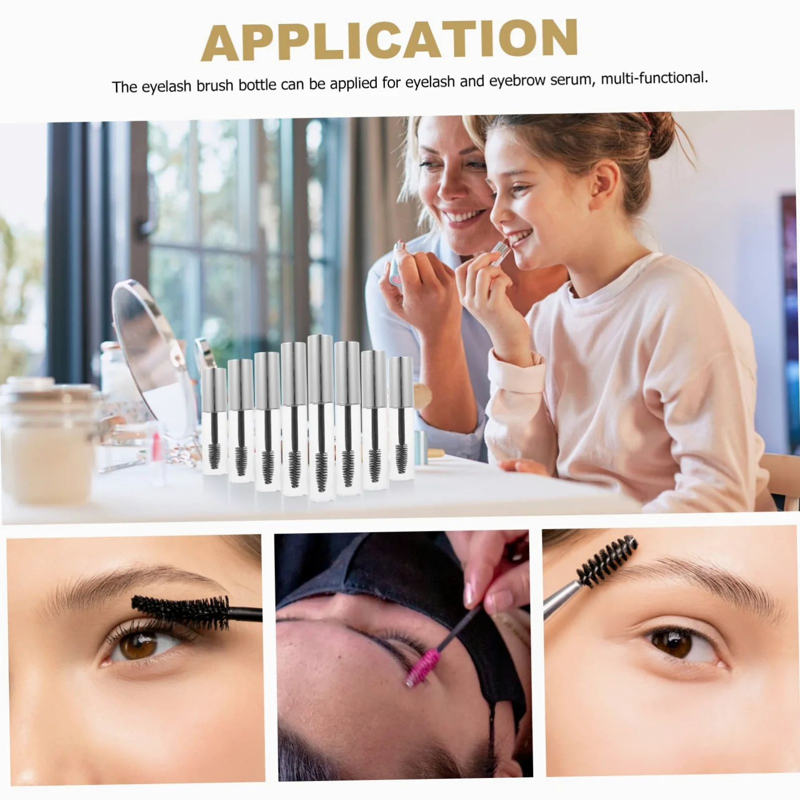 minkissy 3 Set Di Mascara Biologico Per Ciglia Tubo Vuoto Da 10 Ml Ricaricabile Per Strumenti Cosmetici 8 Pezzi * 3