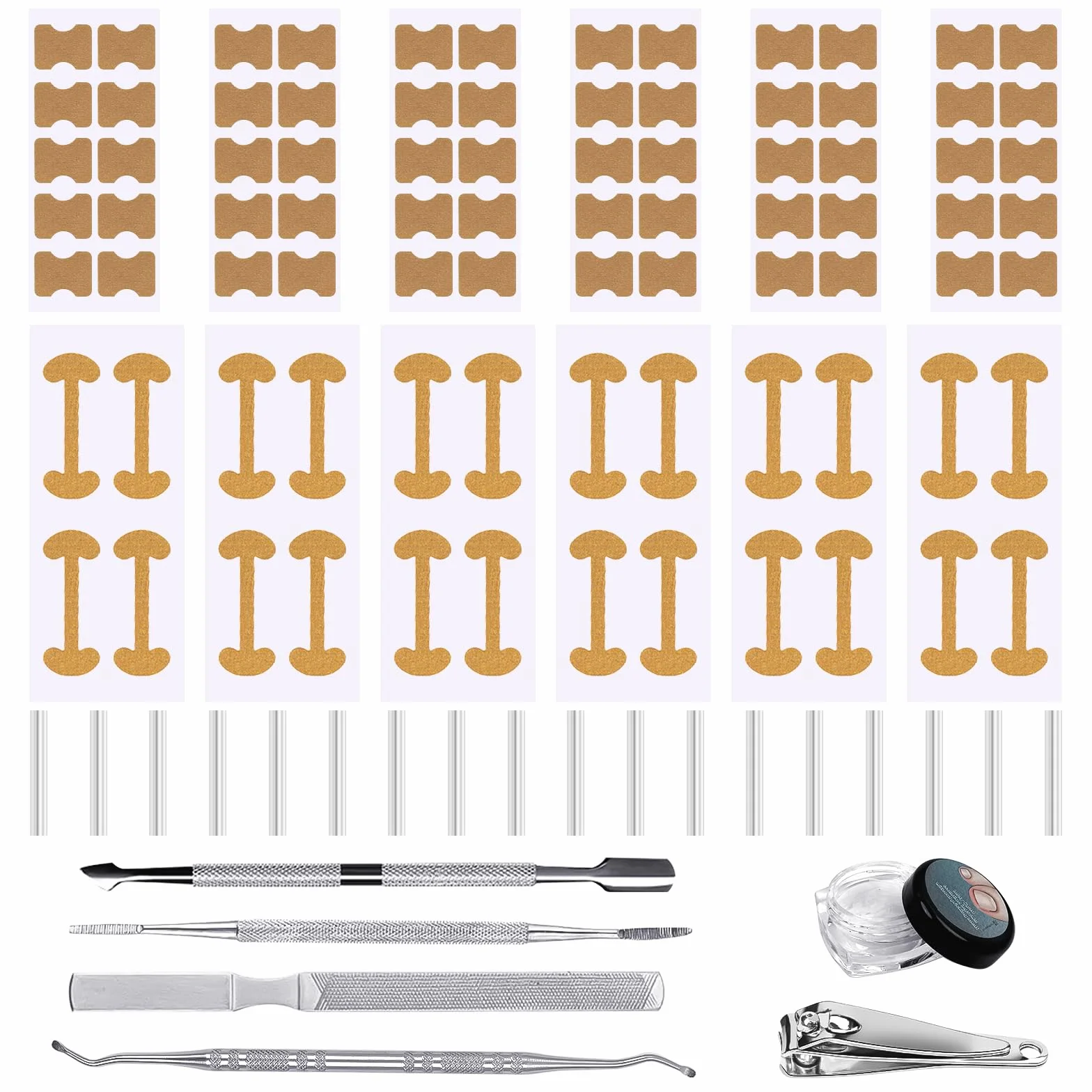 139 Pz Kit Trattamento Per Unghie Incarnite, Traspiranti Cerotti Per Unghie, Cuscinetti Di C Per Unghie Incarnite Piedi, Correzione Dell'Unghia Del Piede Incarnite Strumenti Professionali