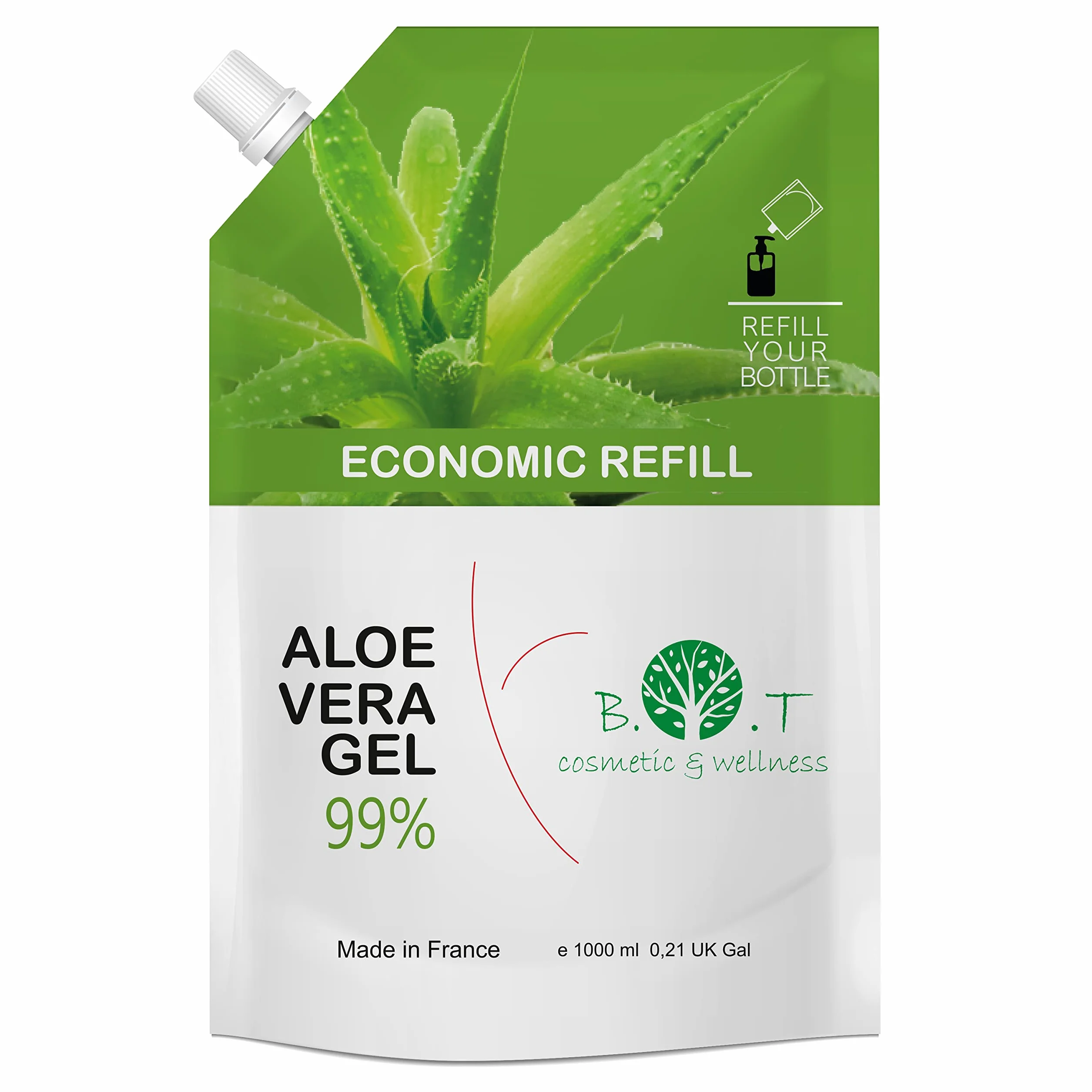 Aloe Vera Gel Puro 100% Bio Dopo Sole After Sun Corpo Viso 1000 ml