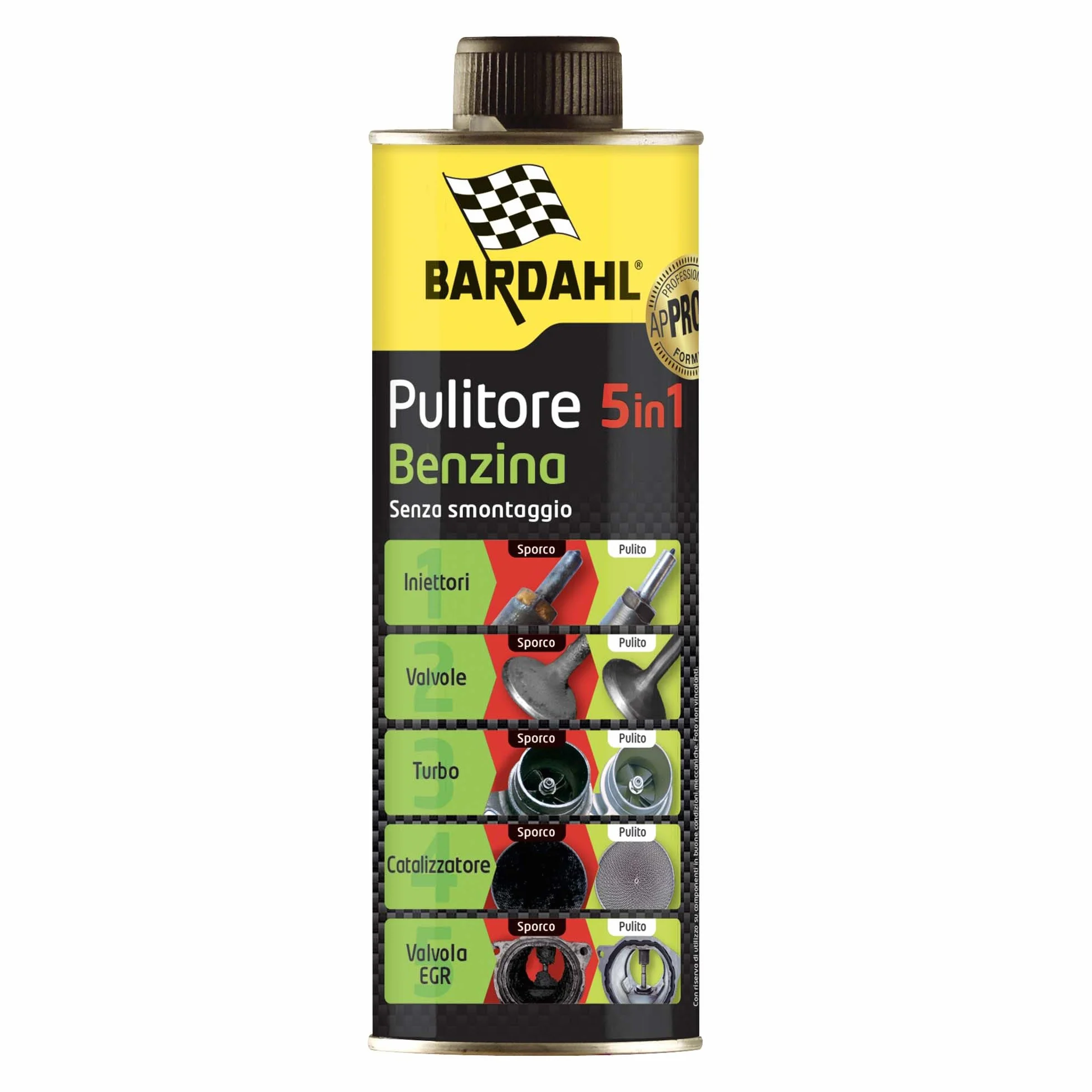 Bardahl - Pulitore 5 in 1 Benzina - Additivo Multifunzionale per la Completa Pulizia dei Motori a Benzina, Aumenta la Potenza e Le Prestazioni, 500 ml