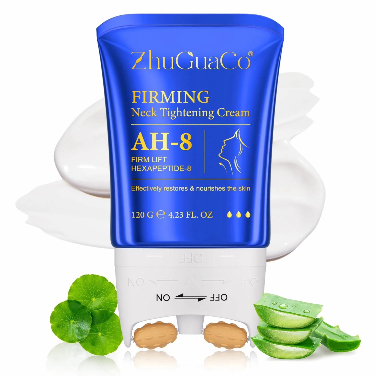 Ah-8 Crema Rassodante per il collo, Anti-doppio mento, Ah-8 Firming Neck Cream, Neck Firming Roller Cream, Crema collo e Decollete effetto lifting, Anti rughe per donne e uomini, 120g (1PC)