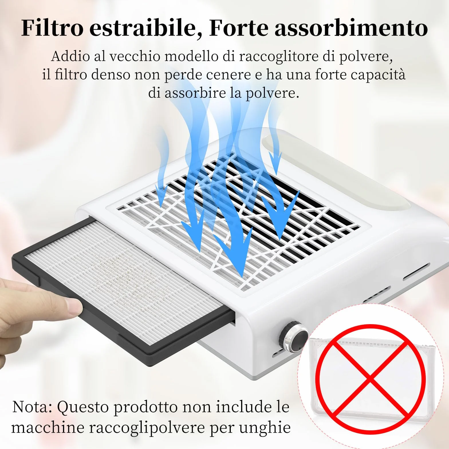 AISEELY Nail Cleaner, Nail Cleaner, Aspirapolvere, Nail Improvement Machine Accessori