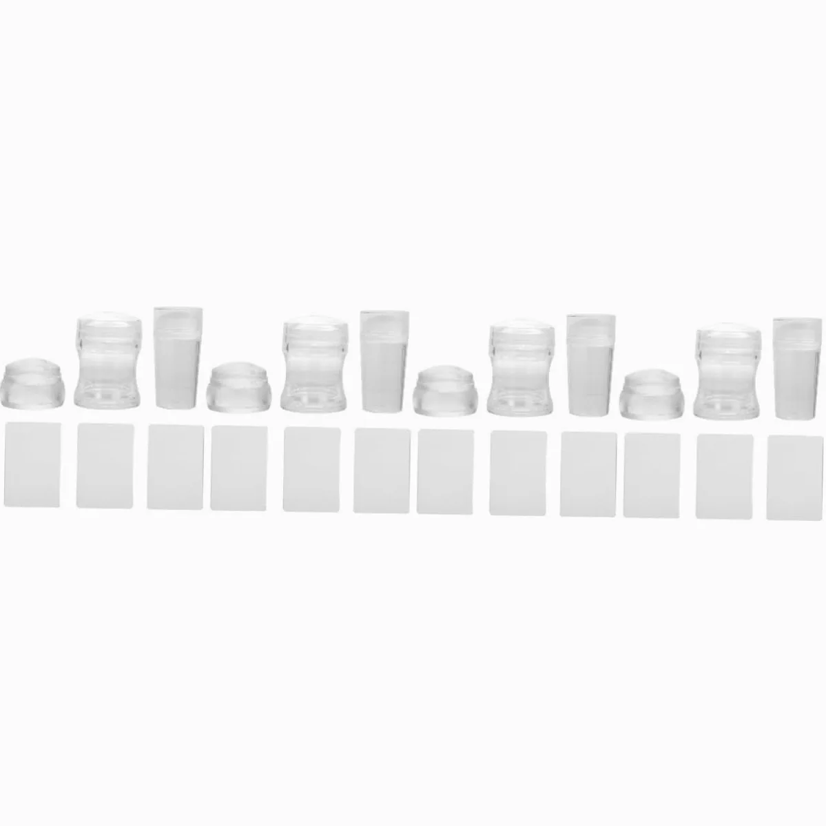 Housoutil 12sets Stampini Per Unghie Silicone Con Raschietti Strumento Per Manicure Art Timbratori e Raschietti Facile Usare e Portatile