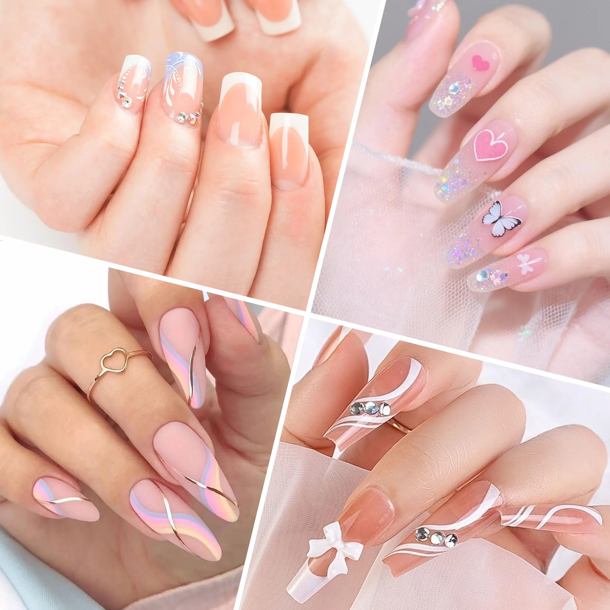 5 Pennelli Professionali per Nail Art in Set per Ricostruzione Unghie con Gel e Acrigel | Strumenti per Design Dettagliati e Semipermamente