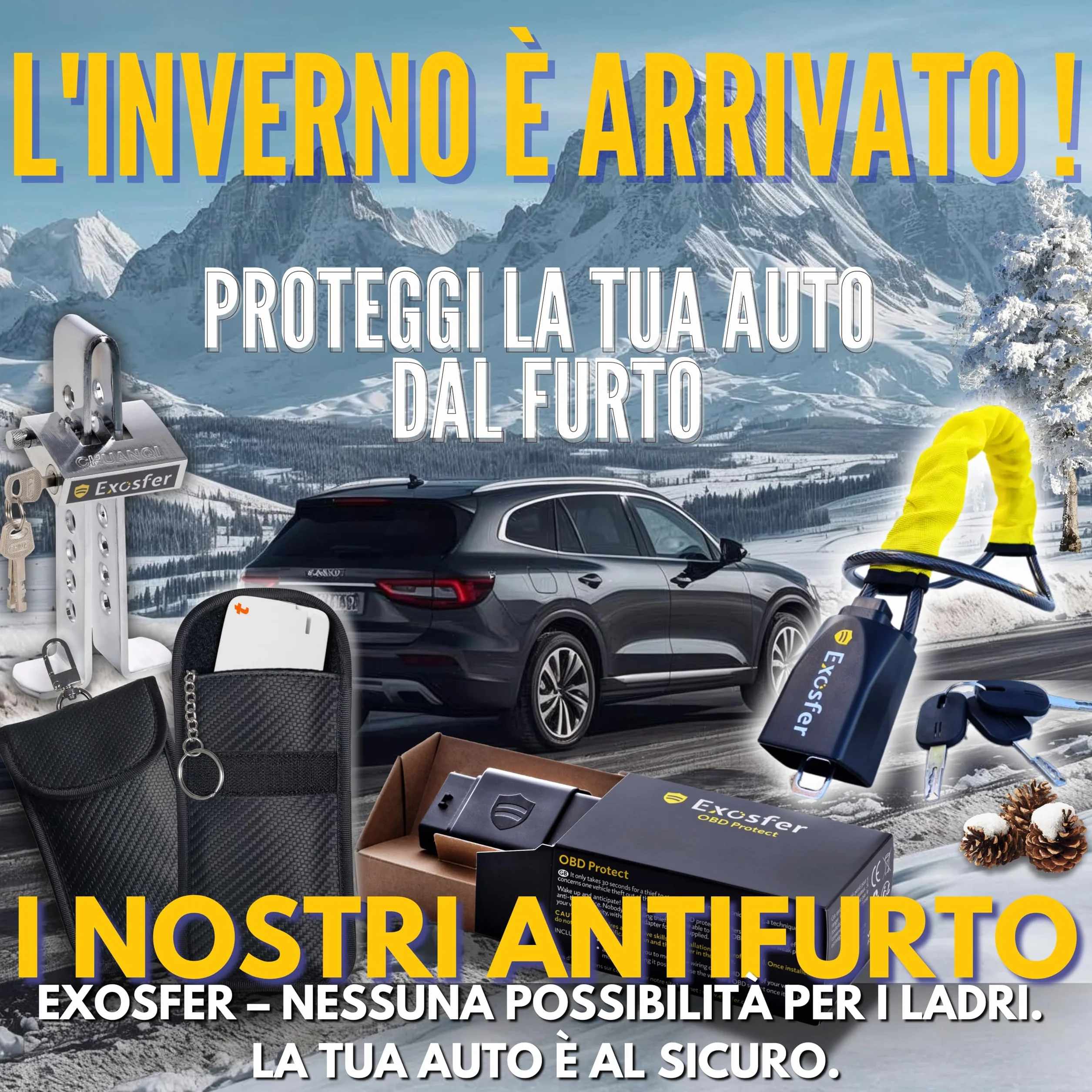 Custodia Anti RFID per Chiave Auto Keyless con Portachiavi, Gabbia di Faraday Antifurto Blocco Segnale Anti Relay Attack