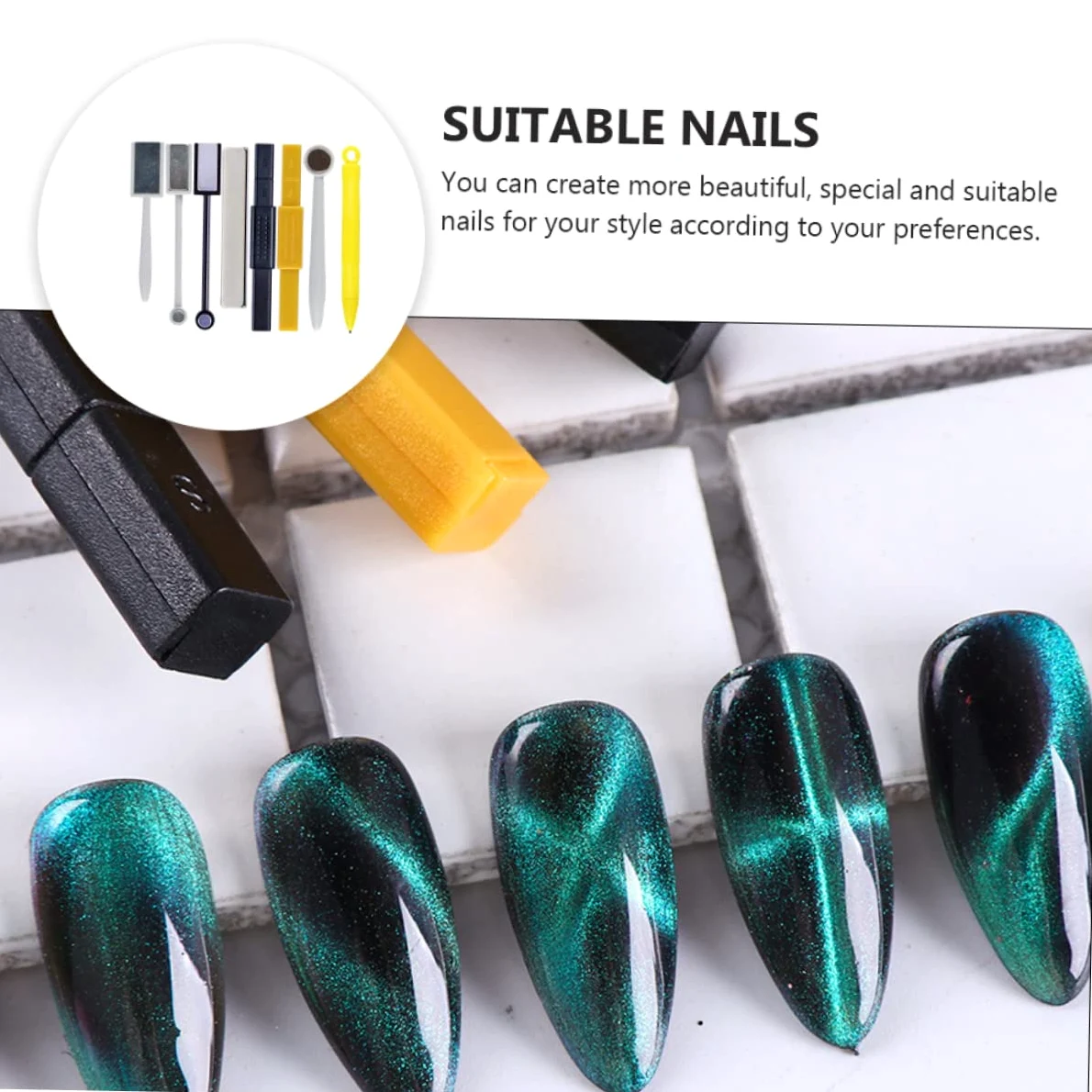 Healvian 16pezzi Penne Magnetiche Per Unghie Cat Eye Strumenti Per Nail Art Con Magneti Forti Per Creazioni Unghie Uniche e Personalizzate