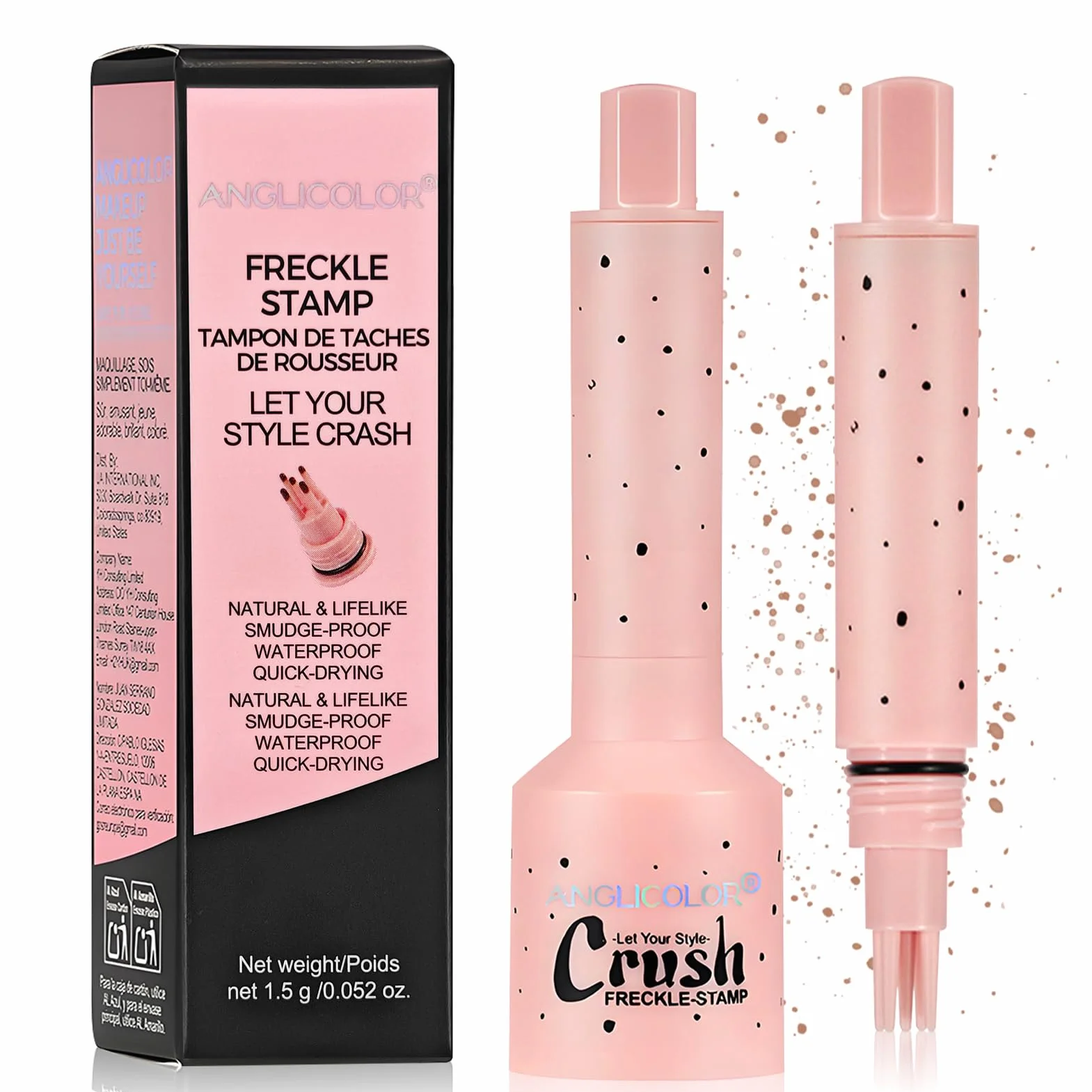 Timbro per Lentiggini Finte Waterproof,Timbro per Lentiggini a Cinque Punti,Freckle Maker, Simulazione Naturale per Trucco a Lunga Durata,Facile da Colorare,Impermeabile (Marrone chiaro)