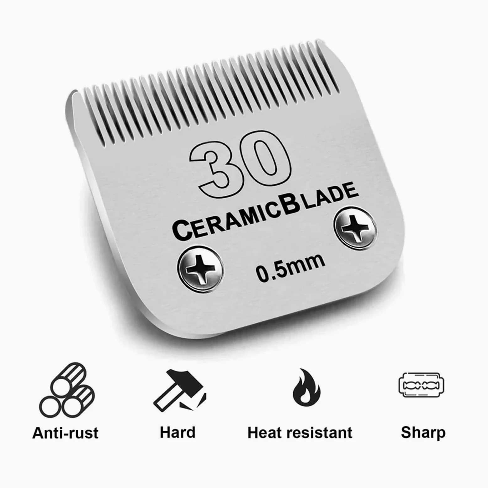 2Pack Detachable Dog Grooming Clipper Replacement Blades，Compatible For OSTER，Dog Clippers, Ceramic&Stainless Steel(2 pcs (9.5mm))