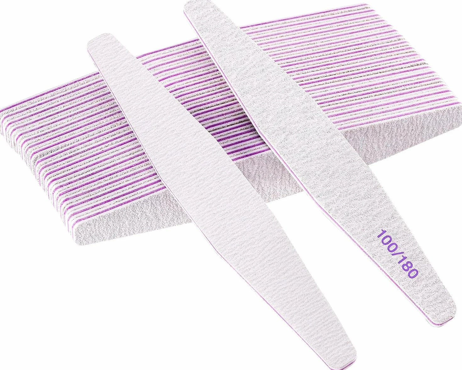 20 lime per unghie, lima per unghie professionale a doppio lato, riutilizzabile 100/180 grit per saloni di manicure, fai da te per nail art