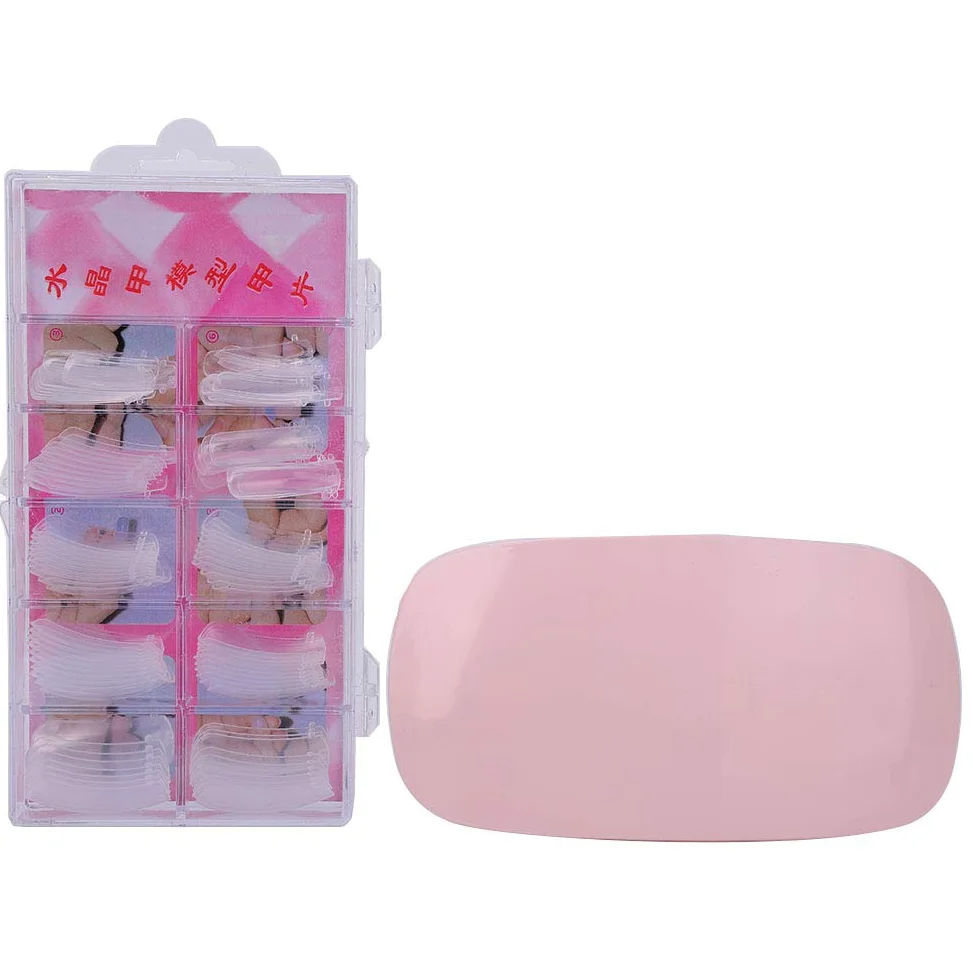 Set di strumenti per nail art con lampada essiccatrice, colla per extension e gel modellante; kit completo per manicure su unghie naturali o artificiali, incluso lima arcobaleno e (Rosa)