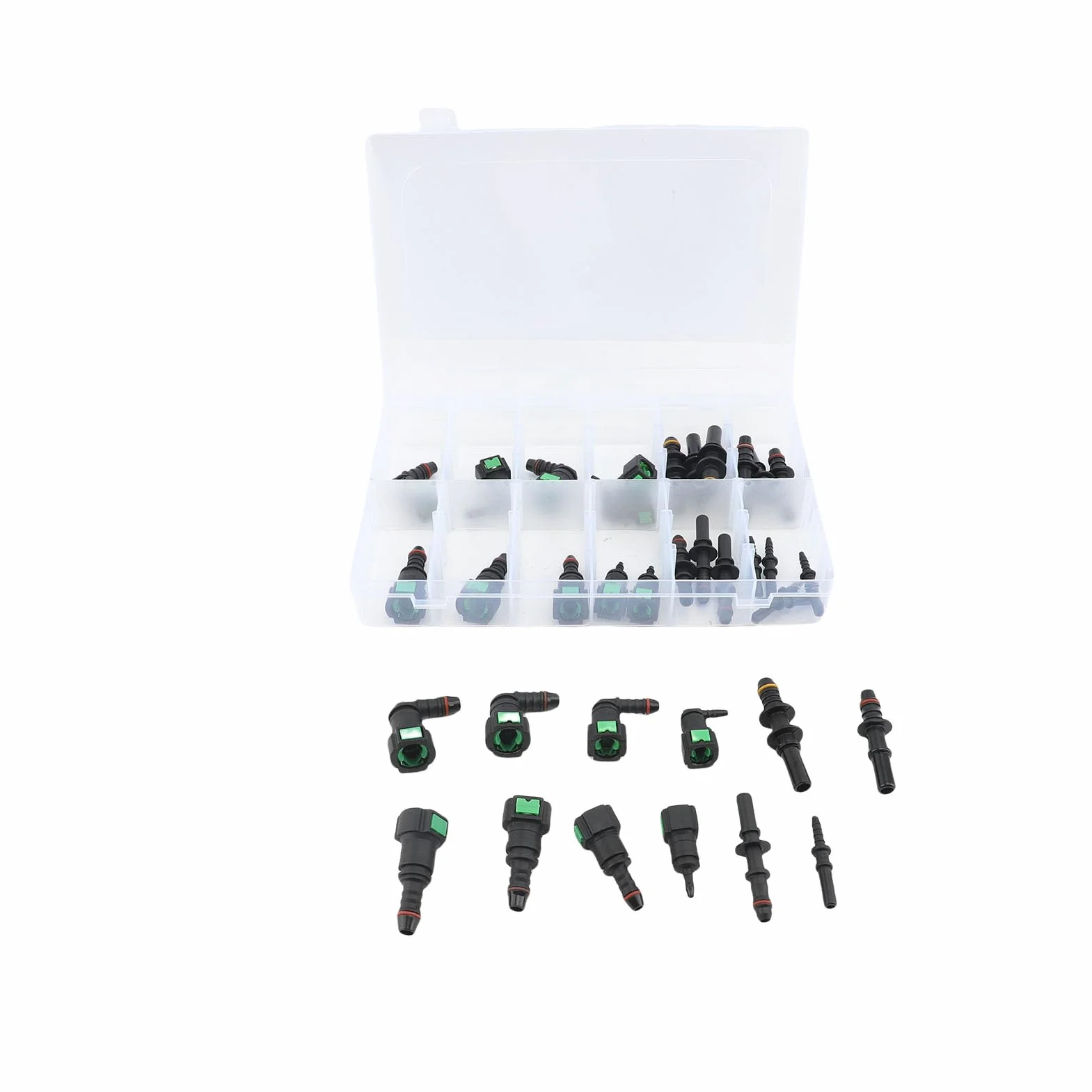 Set di 36 connettori per tubo carburante chiusura rapida SAE 9,89 mm 9,49 mm 7,89 mm 6,3 mm ID8 mm ID6 mm ID3 mm 12 misure